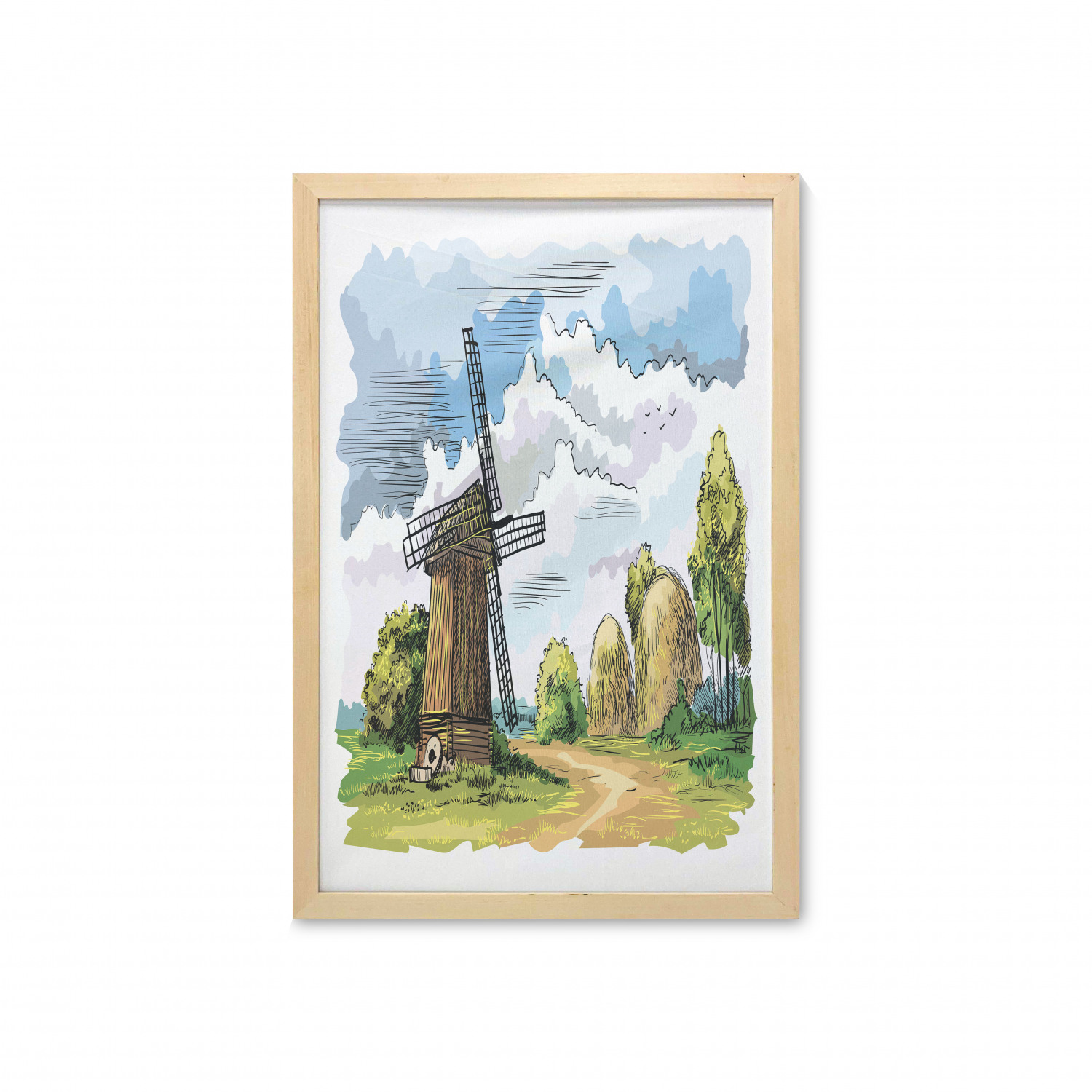 Ambesonne Country Wall Art with Frame for Bathrooms Living Room Dorms - Picture 122 of 123