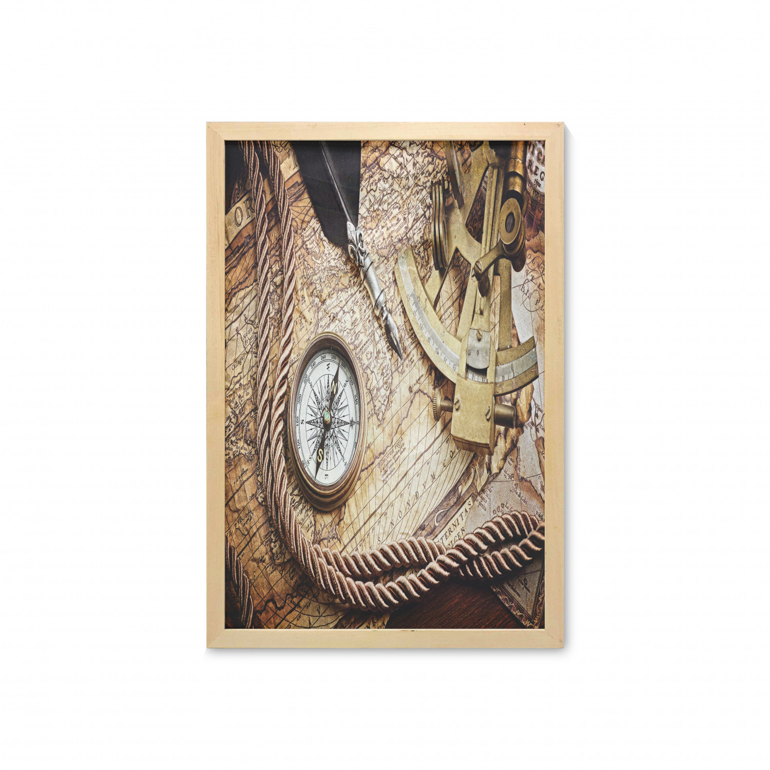 Ambesonne Vintage Scenes Wall Art with Frame for Bathrooms Living Room Dorms - Picture 112 of 119