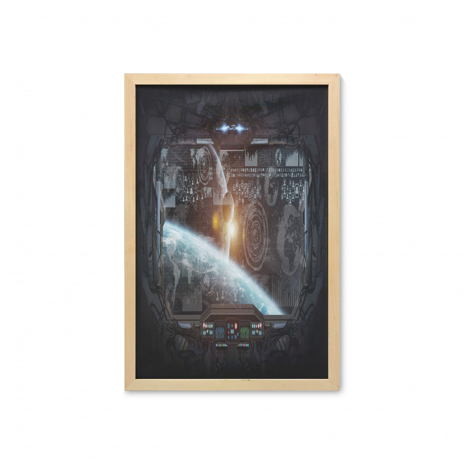 Ambesonne Space Wall Art with Frame for Bathrooms Living Room Dorms - Picture 112 of 115