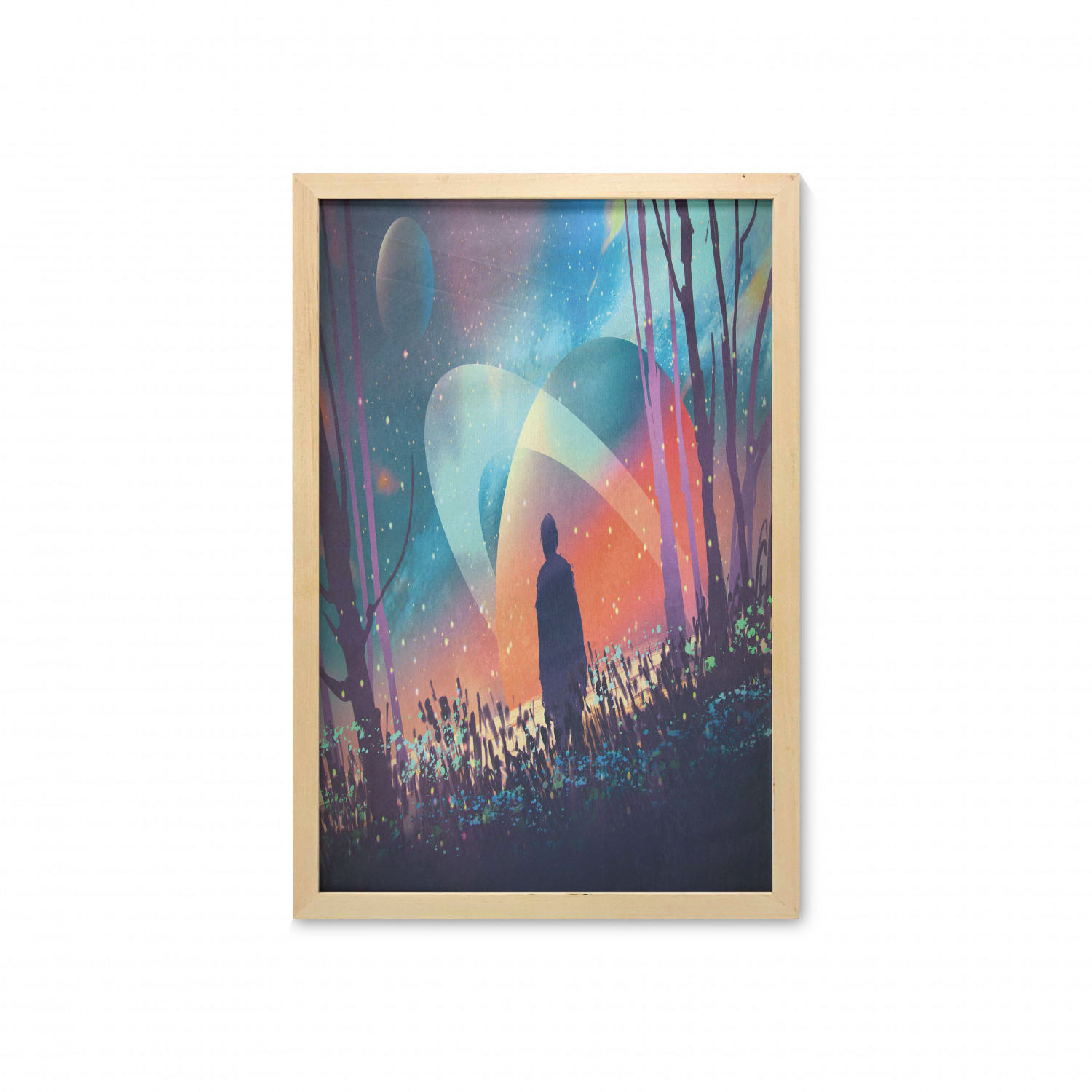 Ambesonne Space Wall Art with Frame for Bathrooms Living Room Dorms - Picture 40 of 115