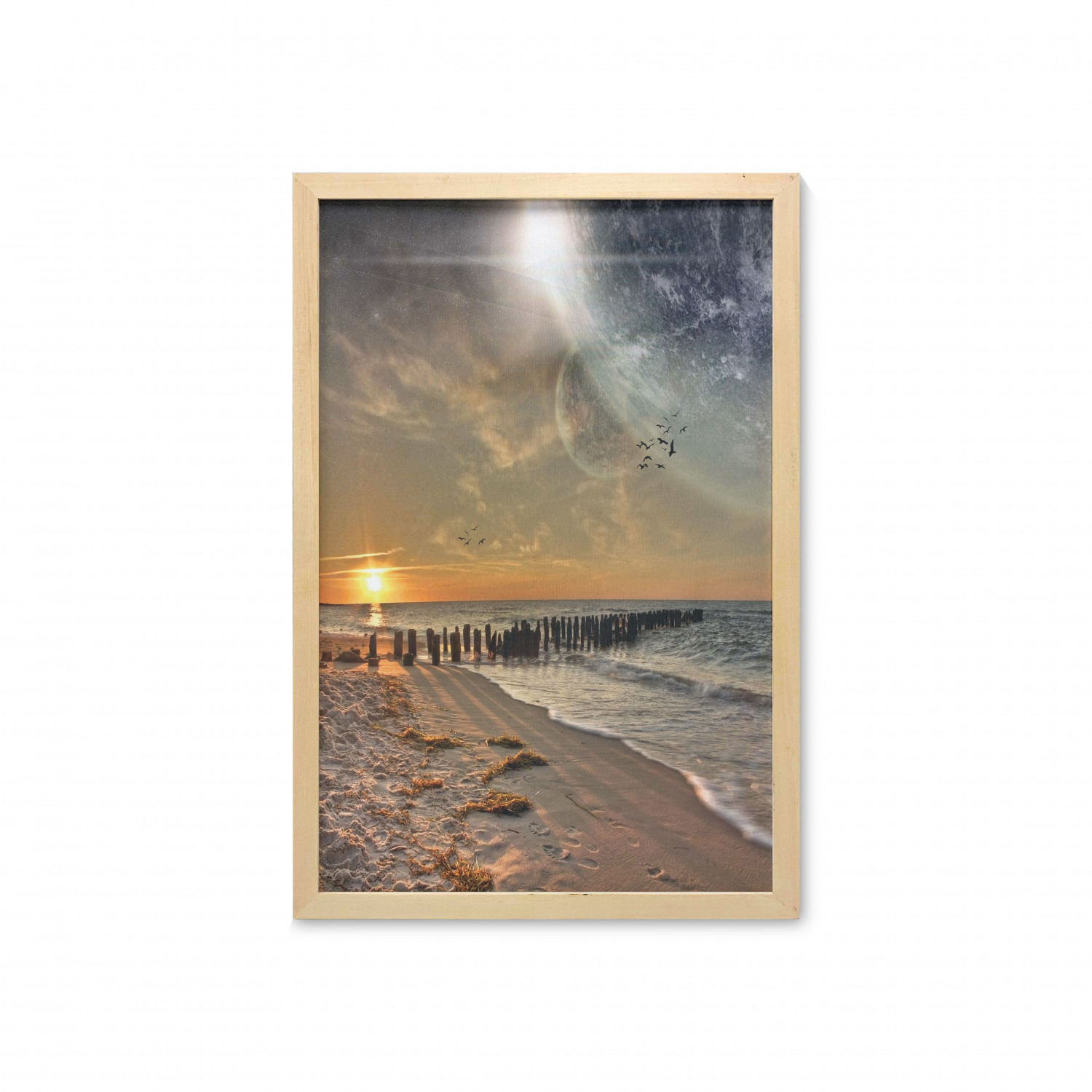 Ambesonne Space Wall Art with Frame for Bathrooms Living Room Dorms - Picture 80 of 115