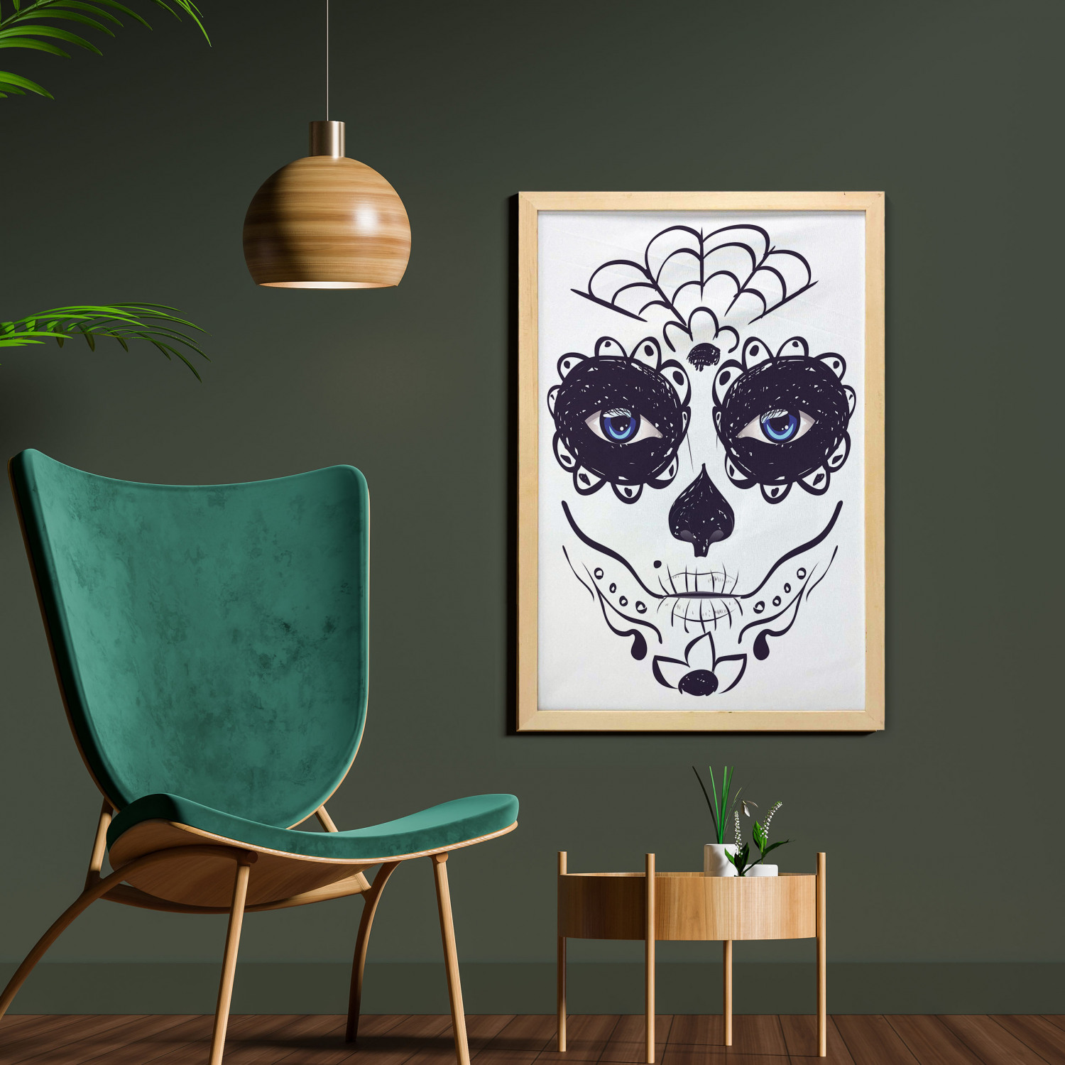 Ambesonne Sugar Skull Wall Art with Frame for Bathrooms Living Room Dorms - Picture 81 of 121