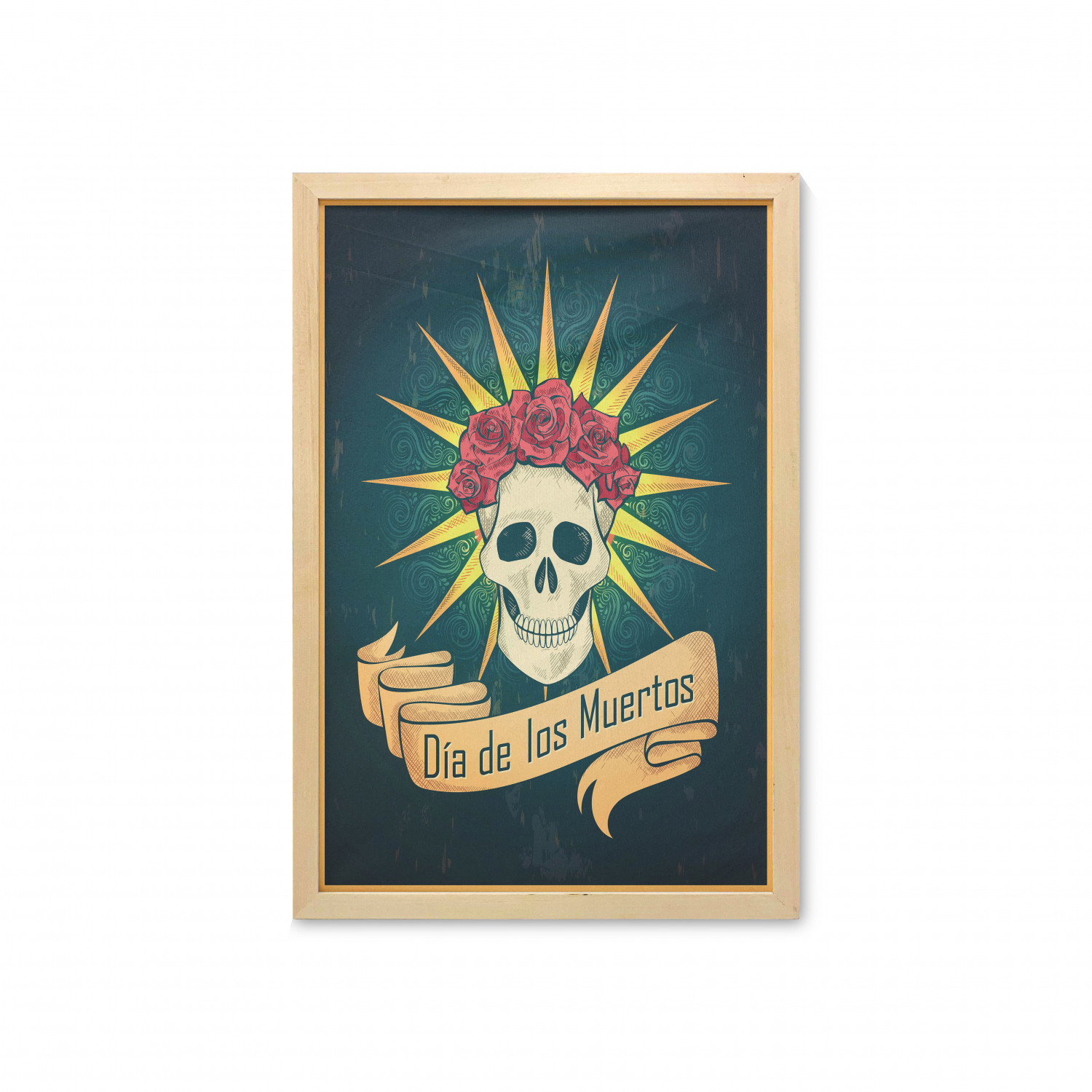 Ambesonne Sugar Skull Wall Art with Frame for Bathrooms Living Room Dorms - Picture 32 of 121