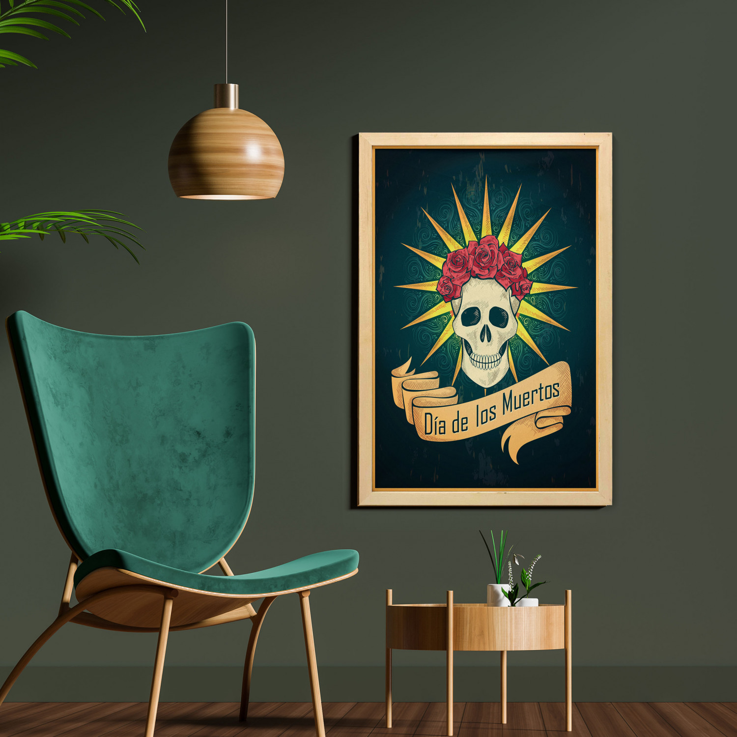 Ambesonne Sugar Skull Wall Art with Frame for Bathrooms Living Room Dorms - Picture 33 of 121