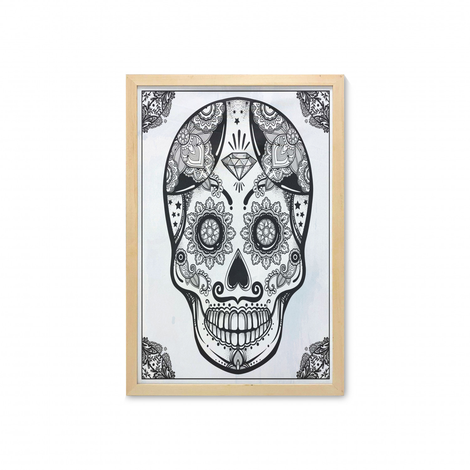 Ambesonne Sugar Skull Wall Art with Frame for Bathrooms Living Room Dorms - Picture 82 of 121