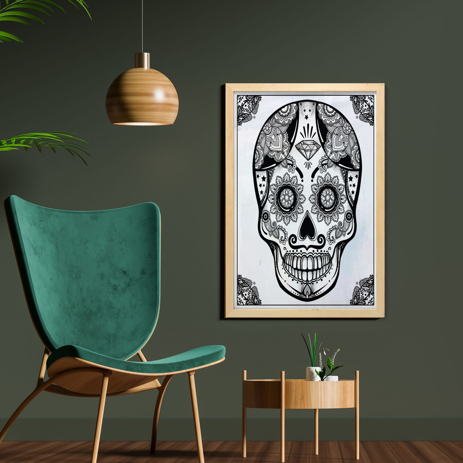 Ambesonne Sugar Skull Wall Art with Frame for Bathrooms Living Room Dorms - Picture 83 of 121