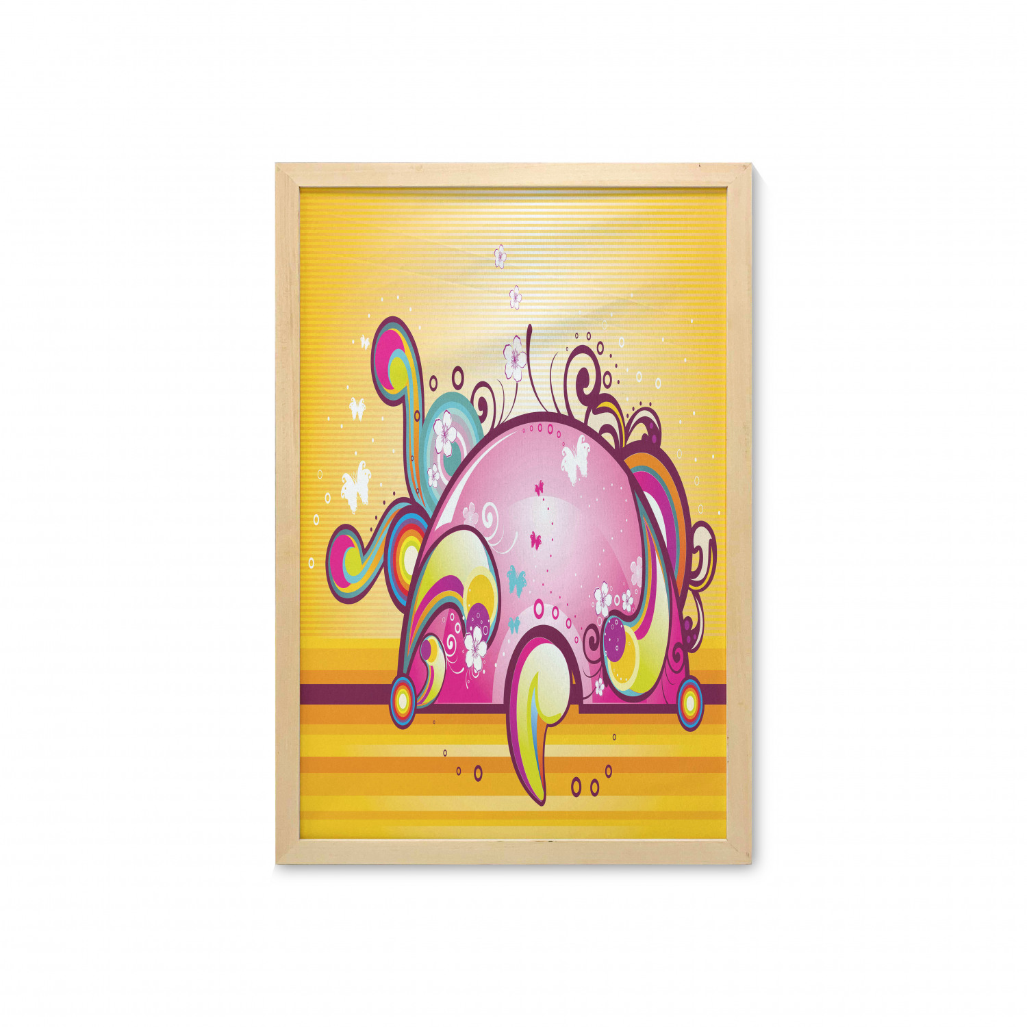 Ambesonne Pink Wall Art with Frame for Bathrooms Living Room Dorms - Picture 94 of 123