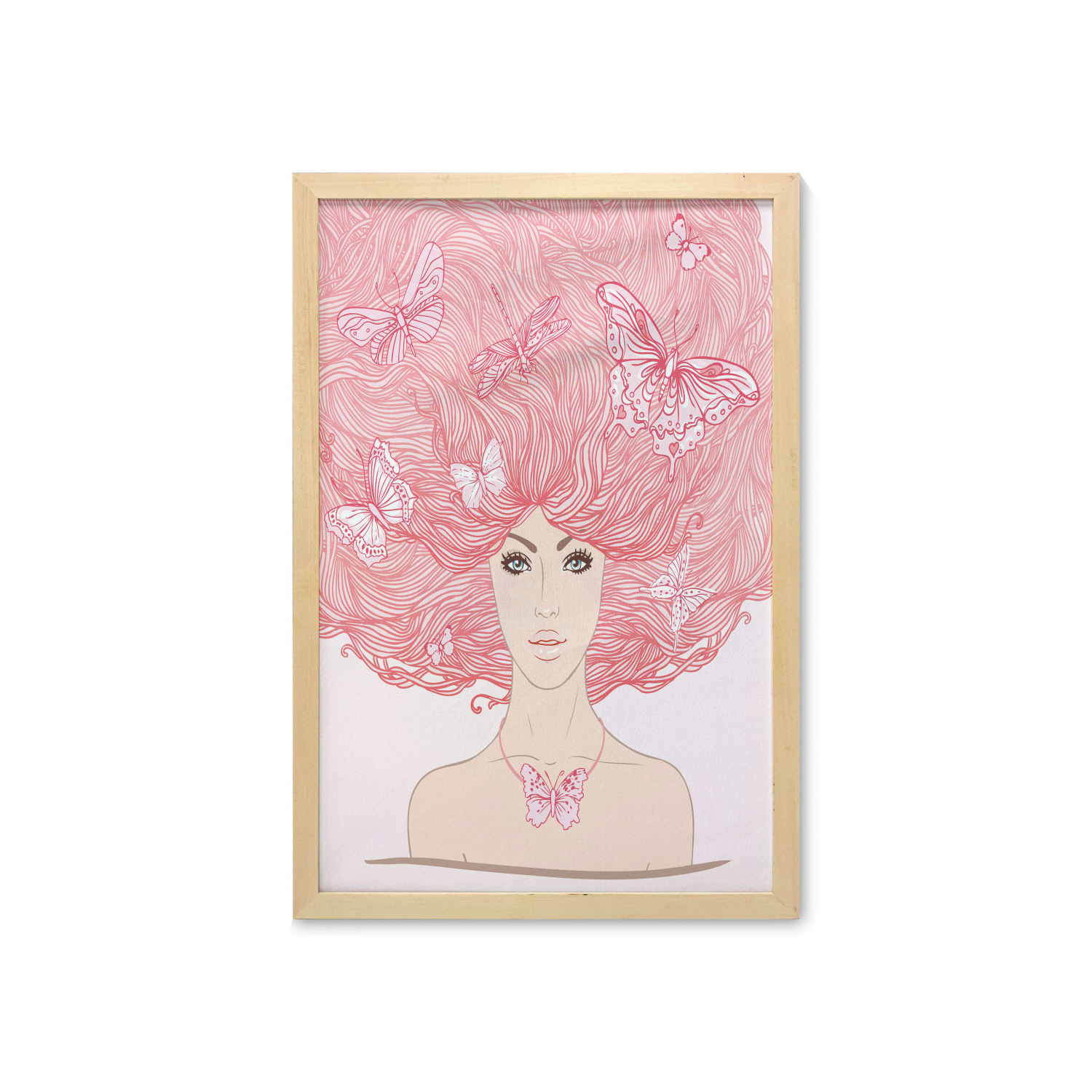 Ambesonne Pink Wall Art with Frame for Bathrooms Living Room Dorms - Picture 52 of 123
