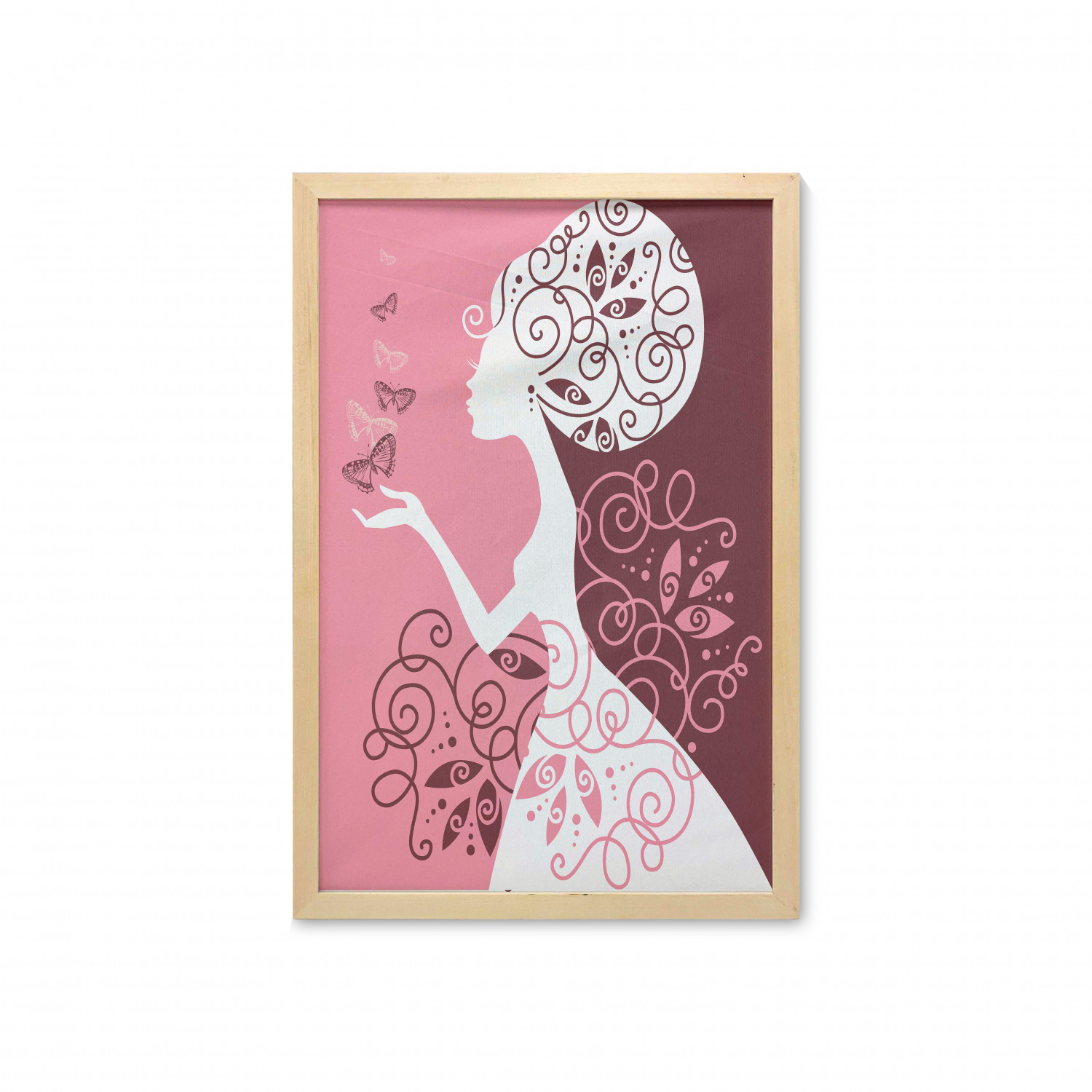 Ambesonne Pink Wall Art with Frame for Bathrooms Living Room Dorms - Picture 50 of 123