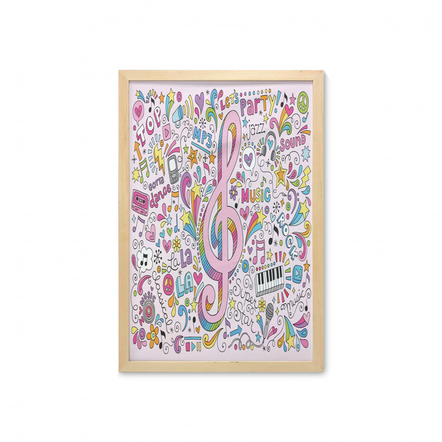 Ambesonne Pink Wall Art with Frame for Bathrooms Living Room Dorms - Picture 70 of 123
