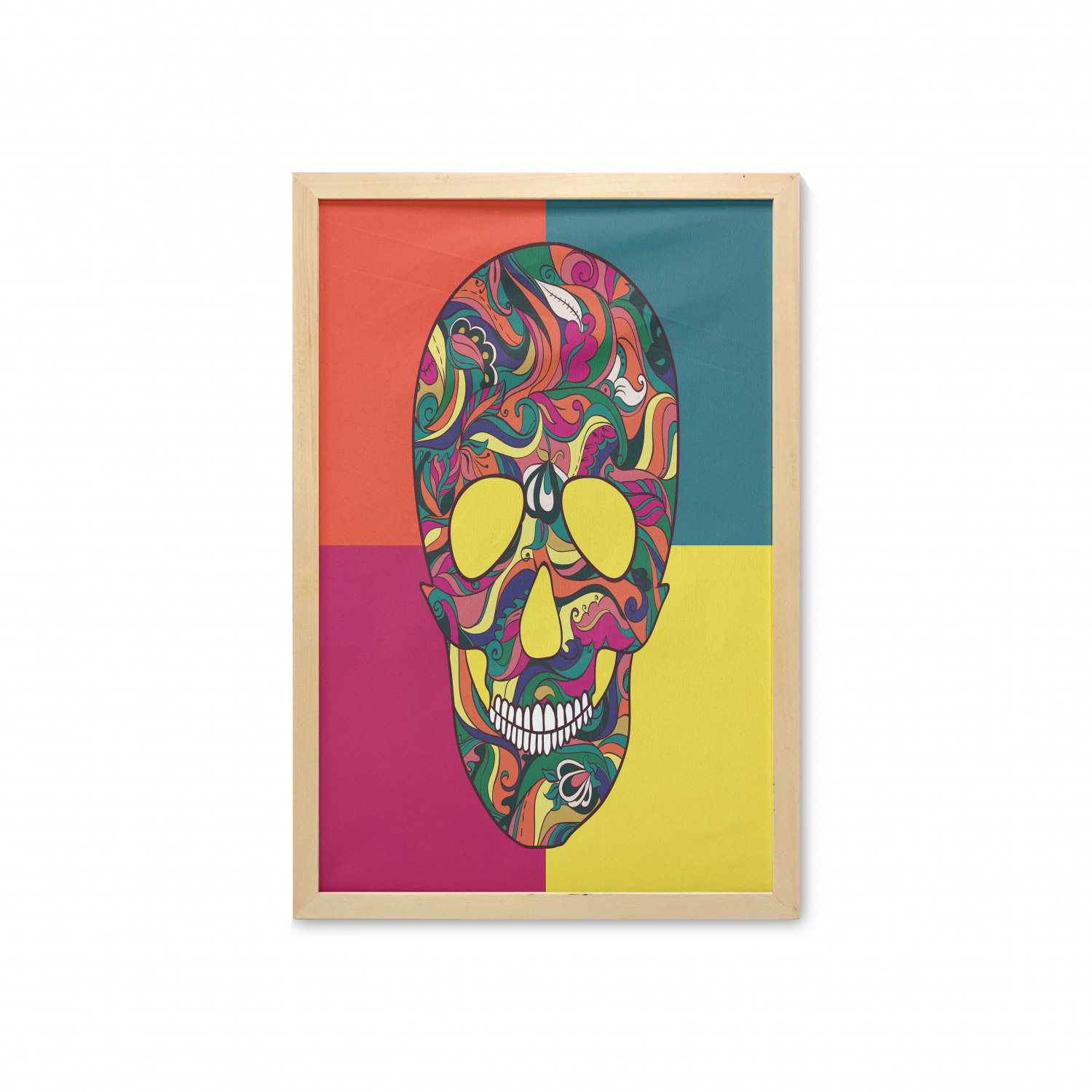 Ambesonne Sugar Skull Wall Art with Frame for Bathrooms Living Room Dorms - Picture 18 of 121