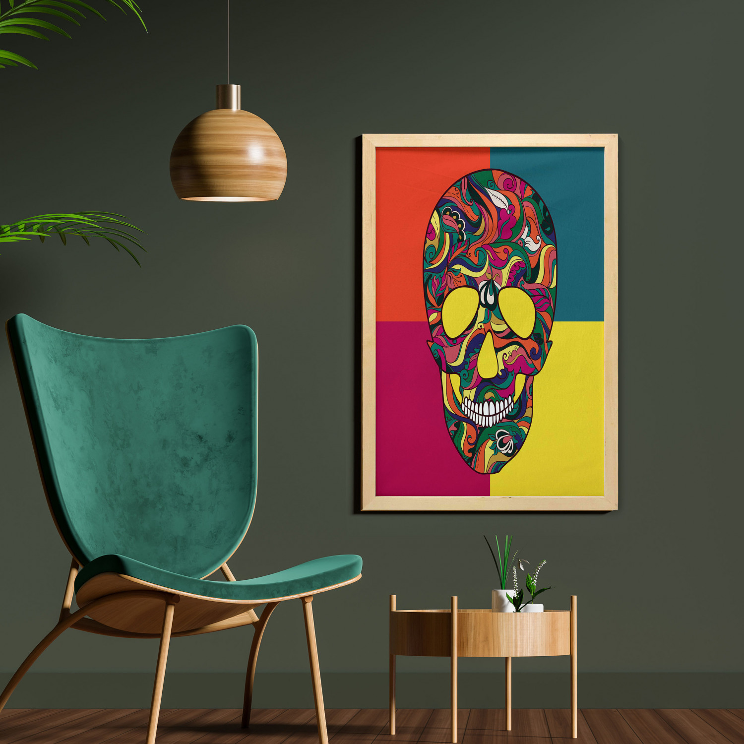 Ambesonne Sugar Skull Wall Art with Frame for Bathrooms Living Room Dorms - Picture 19 of 121