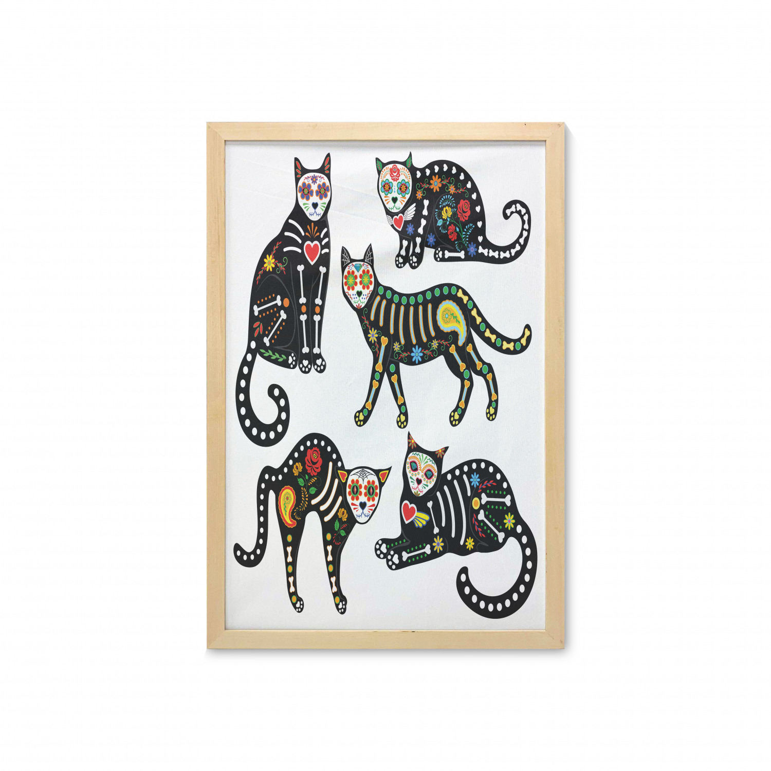 Ambesonne Sugar Skull Wall Art with Frame for Bathrooms Living Room Dorms - Picture 98 of 121