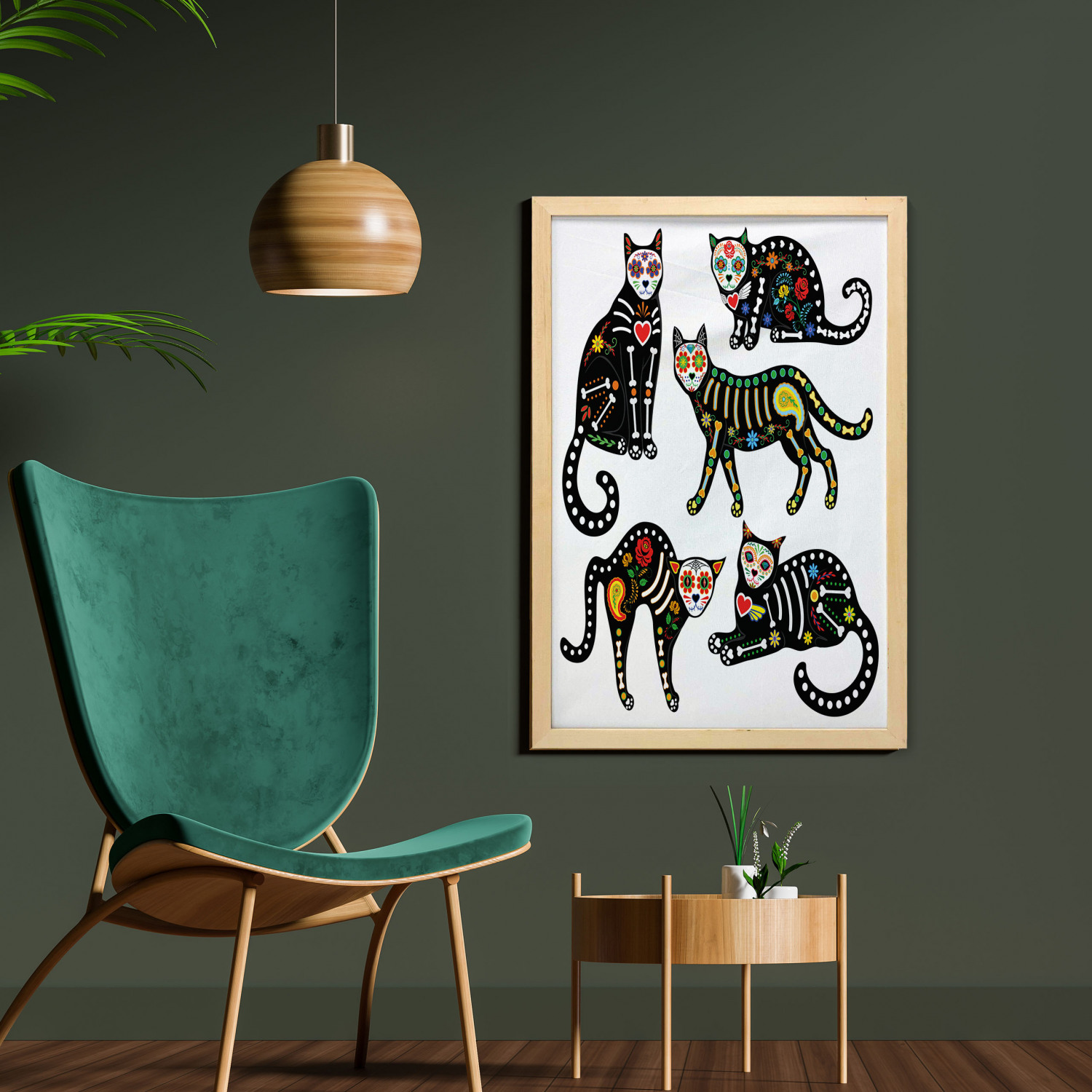 Ambesonne Sugar Skull Wall Art with Frame for Bathrooms Living Room Dorms - Picture 99 of 121