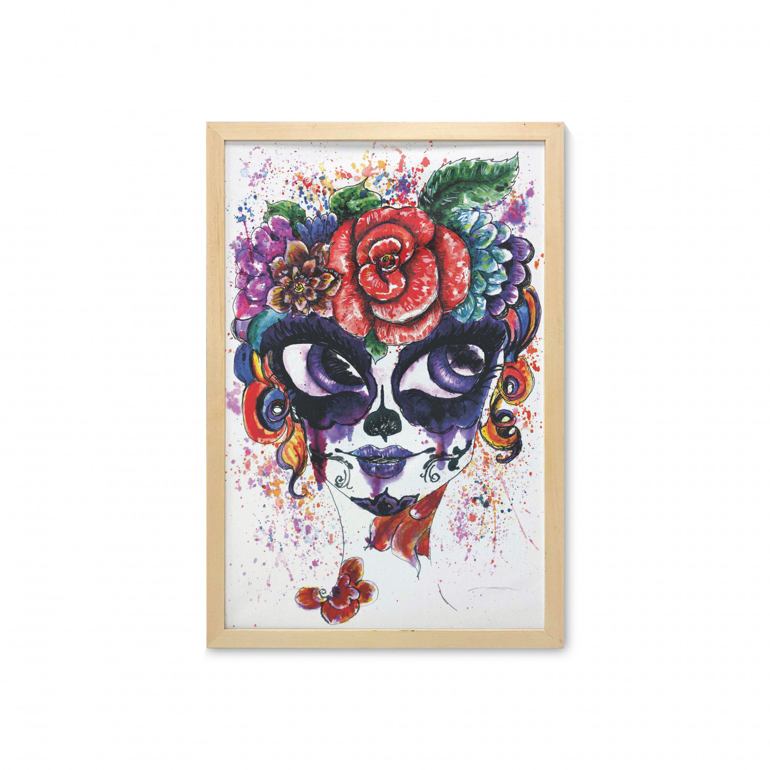 Ambesonne Sugar Skull Wall Art with Frame for Bathrooms Living Room Dorms - Picture 40 of 121