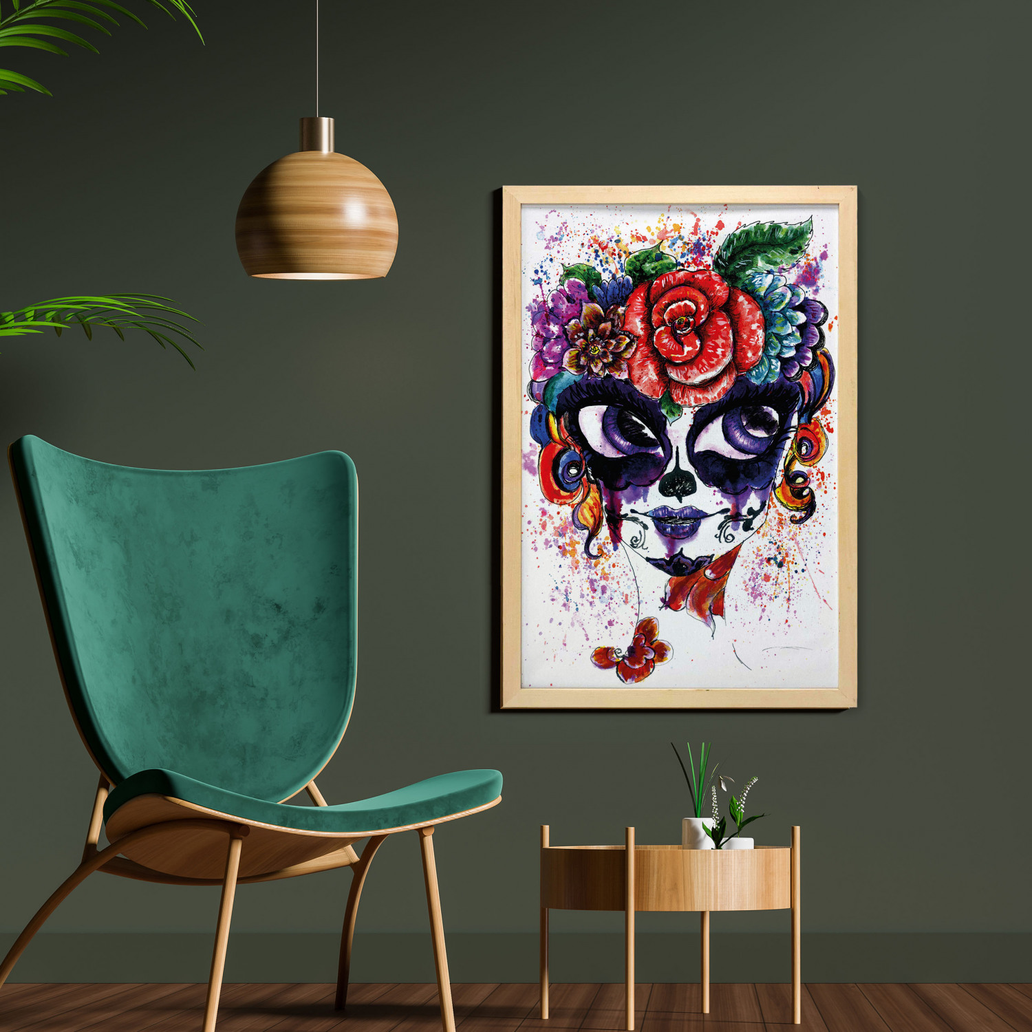Ambesonne Sugar Skull Wall Art with Frame for Bathrooms Living Room Dorms - Picture 41 of 121