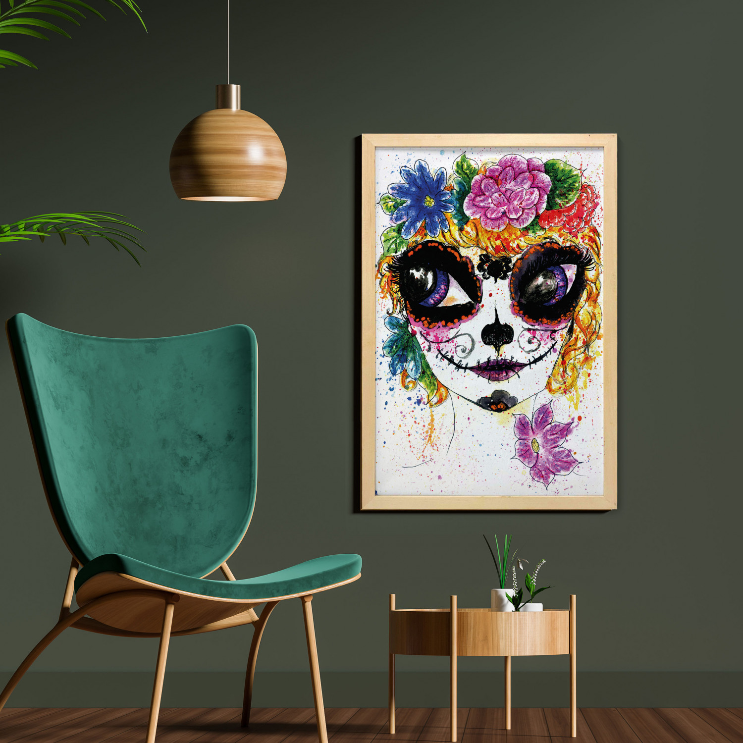 Ambesonne Sugar Skull Wall Art with Frame for Bathrooms Living Room Dorms - Picture 87 of 121