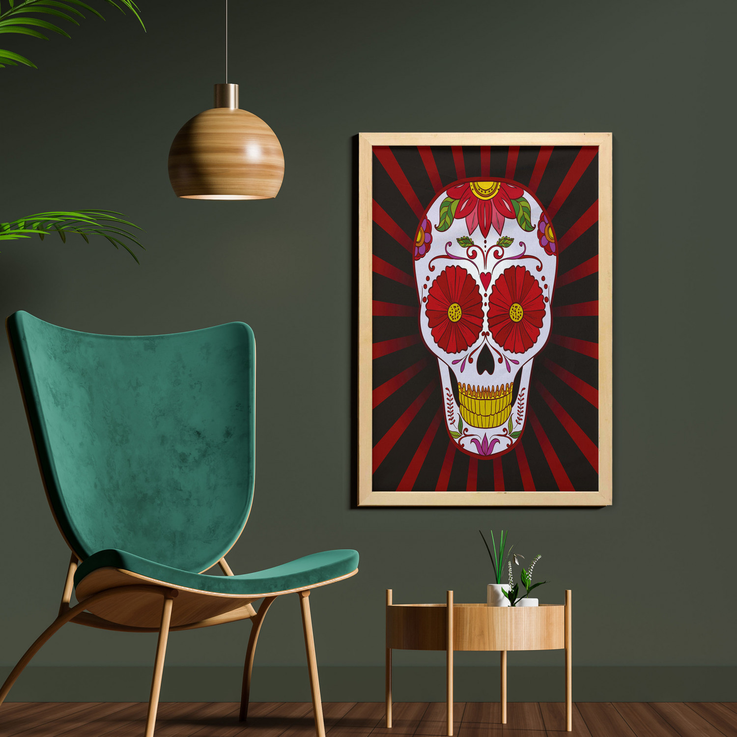 Ambesonne Sugar Skull Wall Art with Frame for Bathrooms Living Room Dorms - Picture 17 of 121