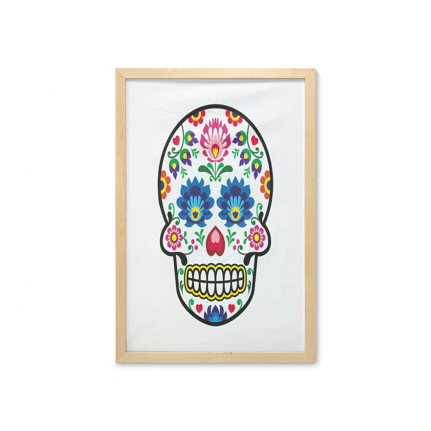 Ambesonne Sugar Skull Wall Art with Frame for Bathrooms Living Room Dorms - Picture 102 of 121