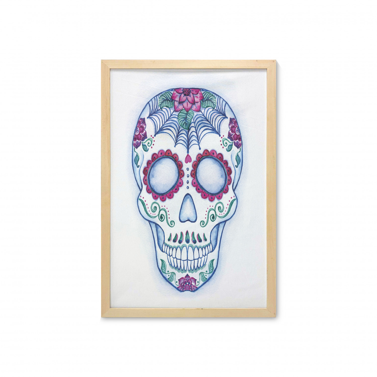Ambesonne Sugar Skull Wall Art with Frame for Bathrooms Living Room Dorms - Picture 22 of 121