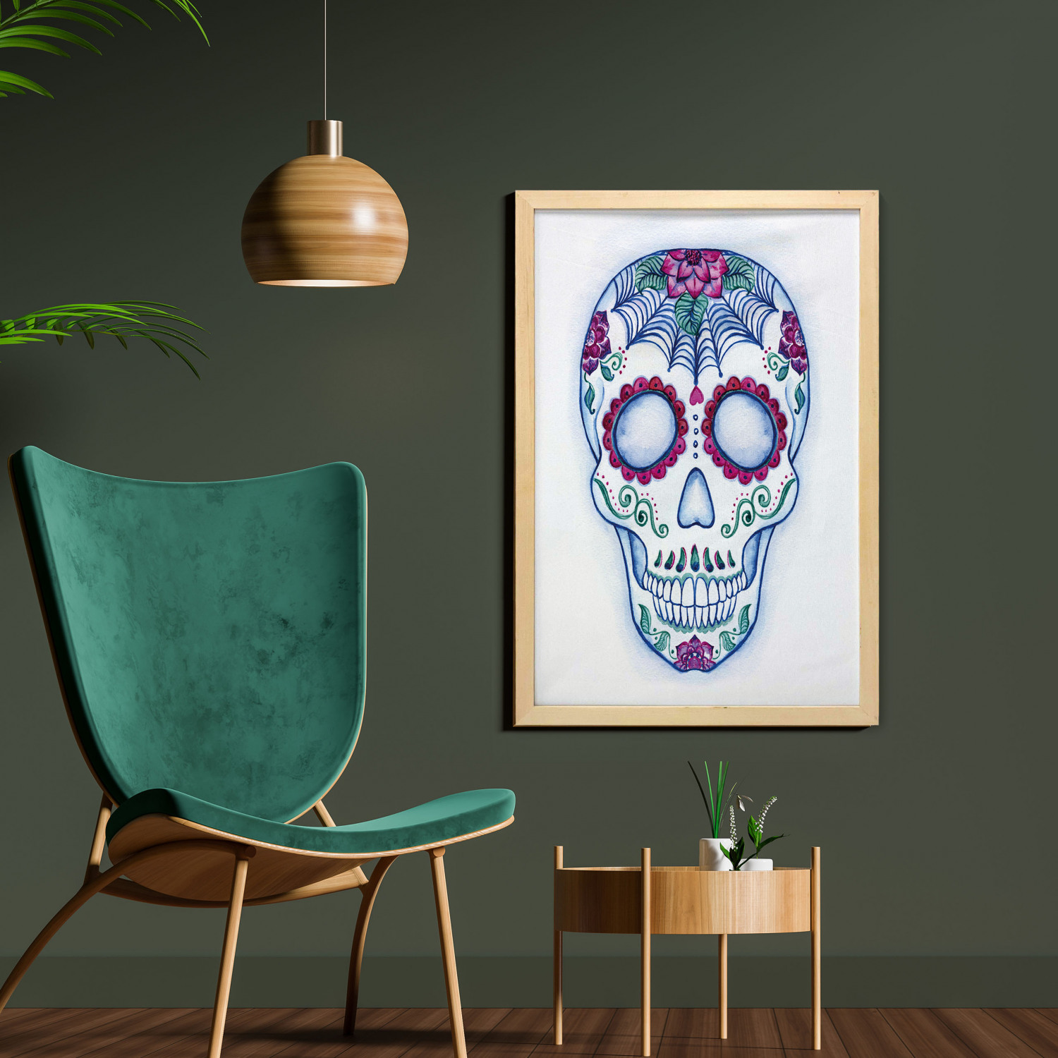 Ambesonne Sugar Skull Wall Art with Frame for Bathrooms Living Room Dorms - Picture 23 of 121