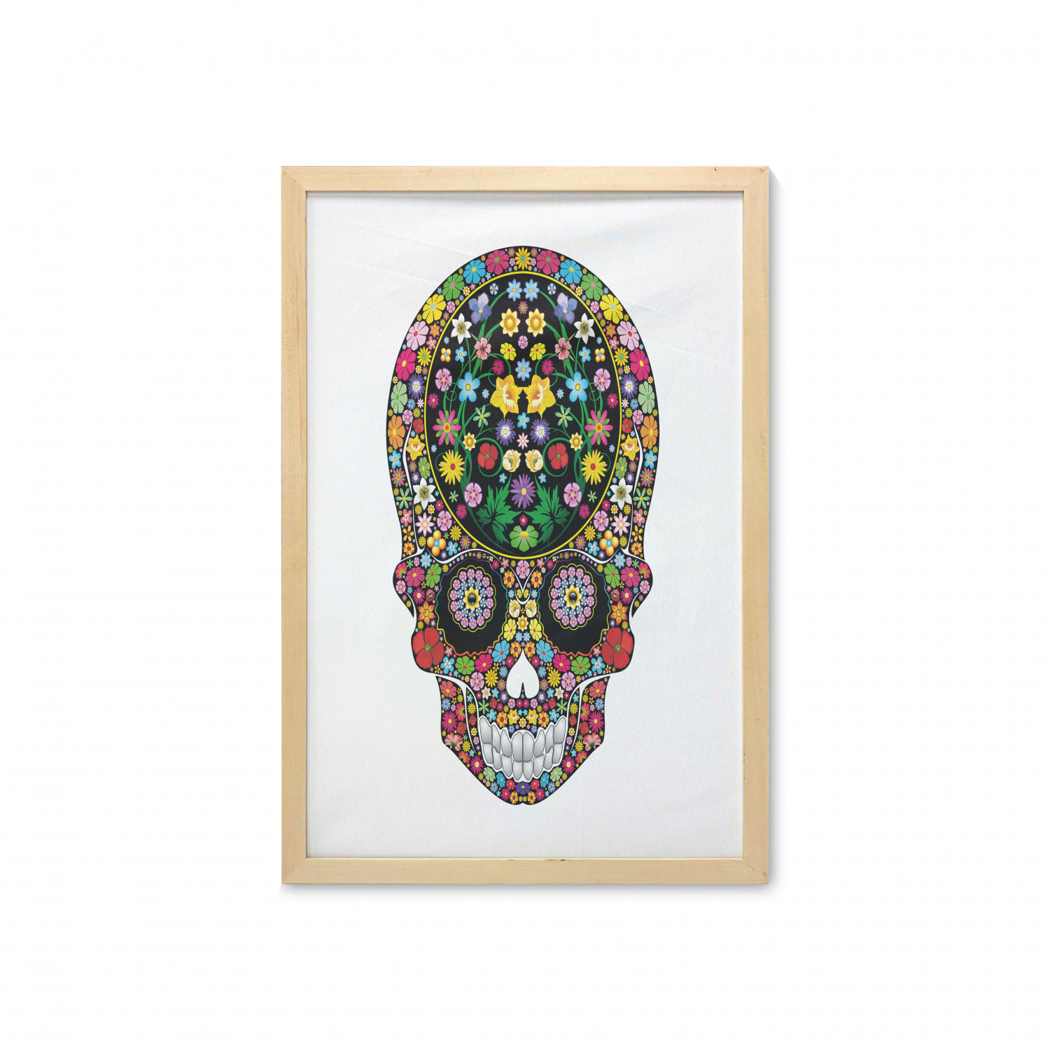 Ambesonne Sugar Skull Wall Art with Frame for Bathrooms Living Room Dorms - Picture 120 of 121