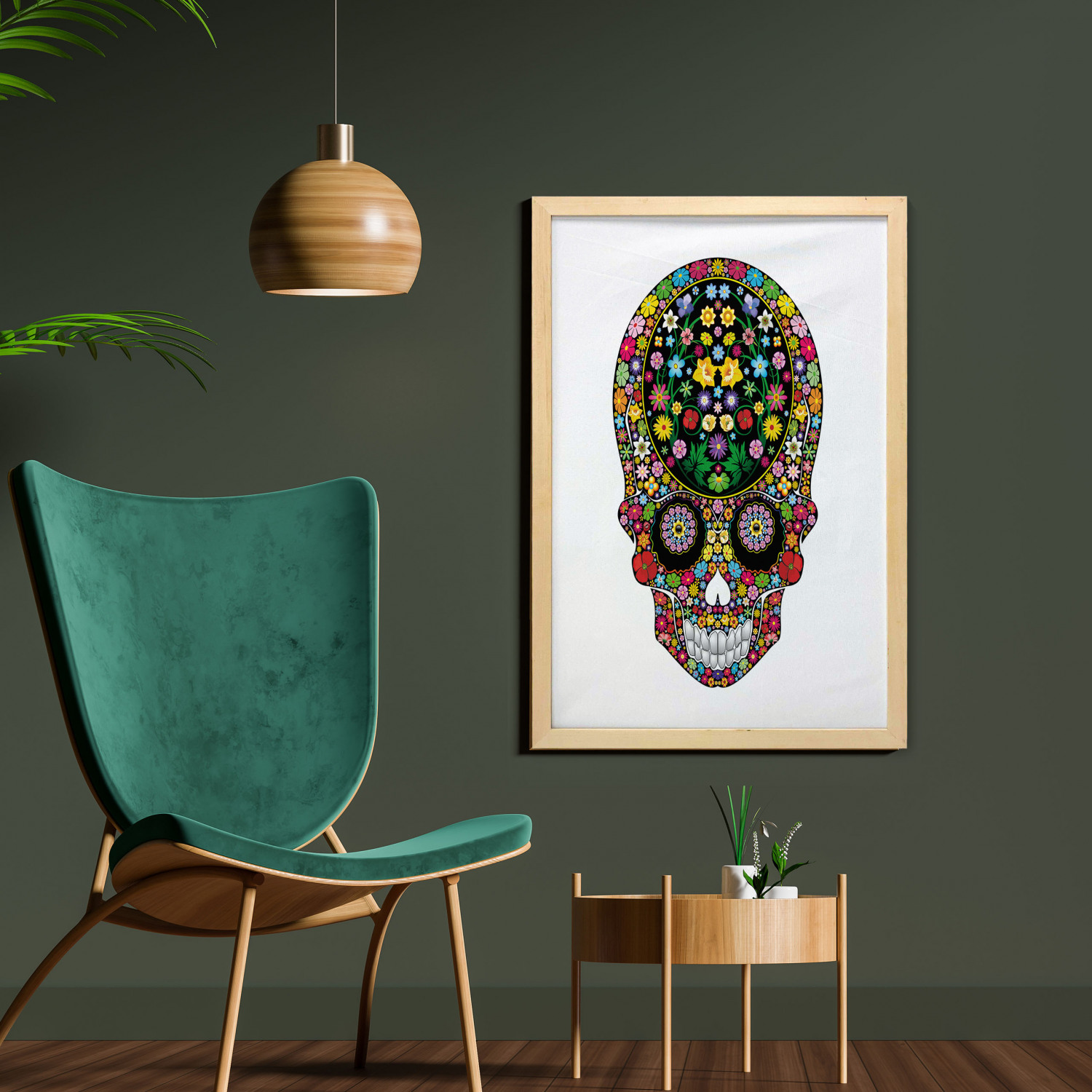 Ambesonne Sugar Skull Wall Art with Frame for Bathrooms Living Room Dorms - Picture 121 of 121