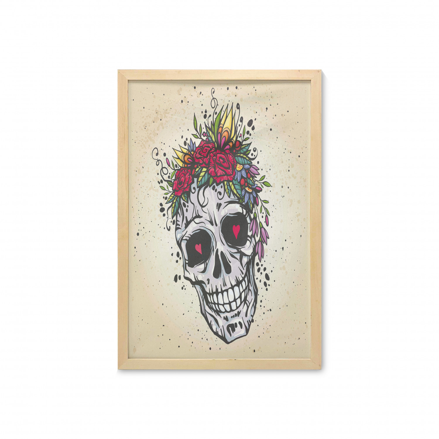 Ambesonne Sugar Skull Wall Art with Frame for Bathrooms Living Room Dorms - Picture 6 of 121