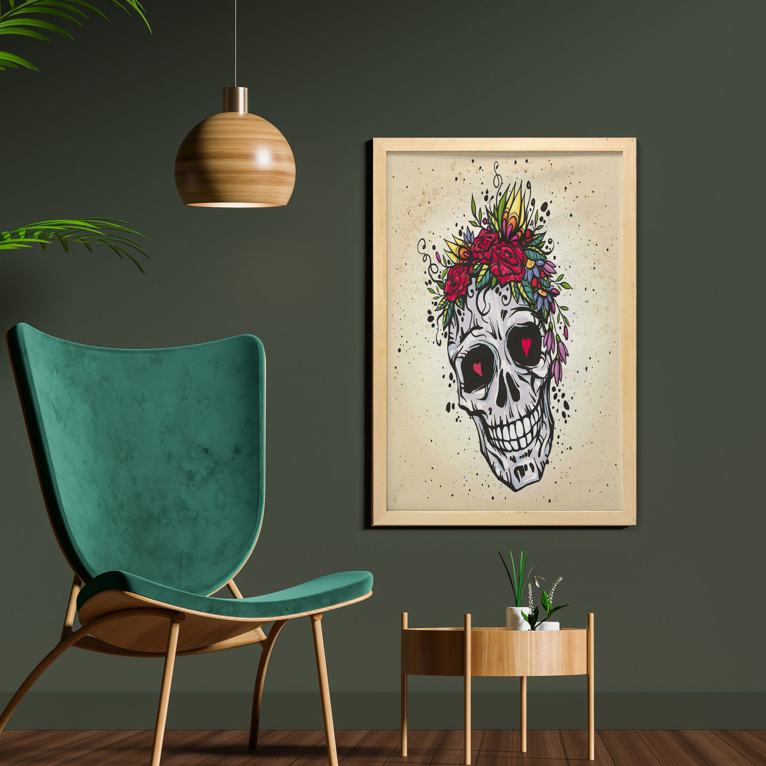 Ambesonne Sugar Skull Wall Art with Frame for Bathrooms Living Room Dorms - Picture 7 of 121