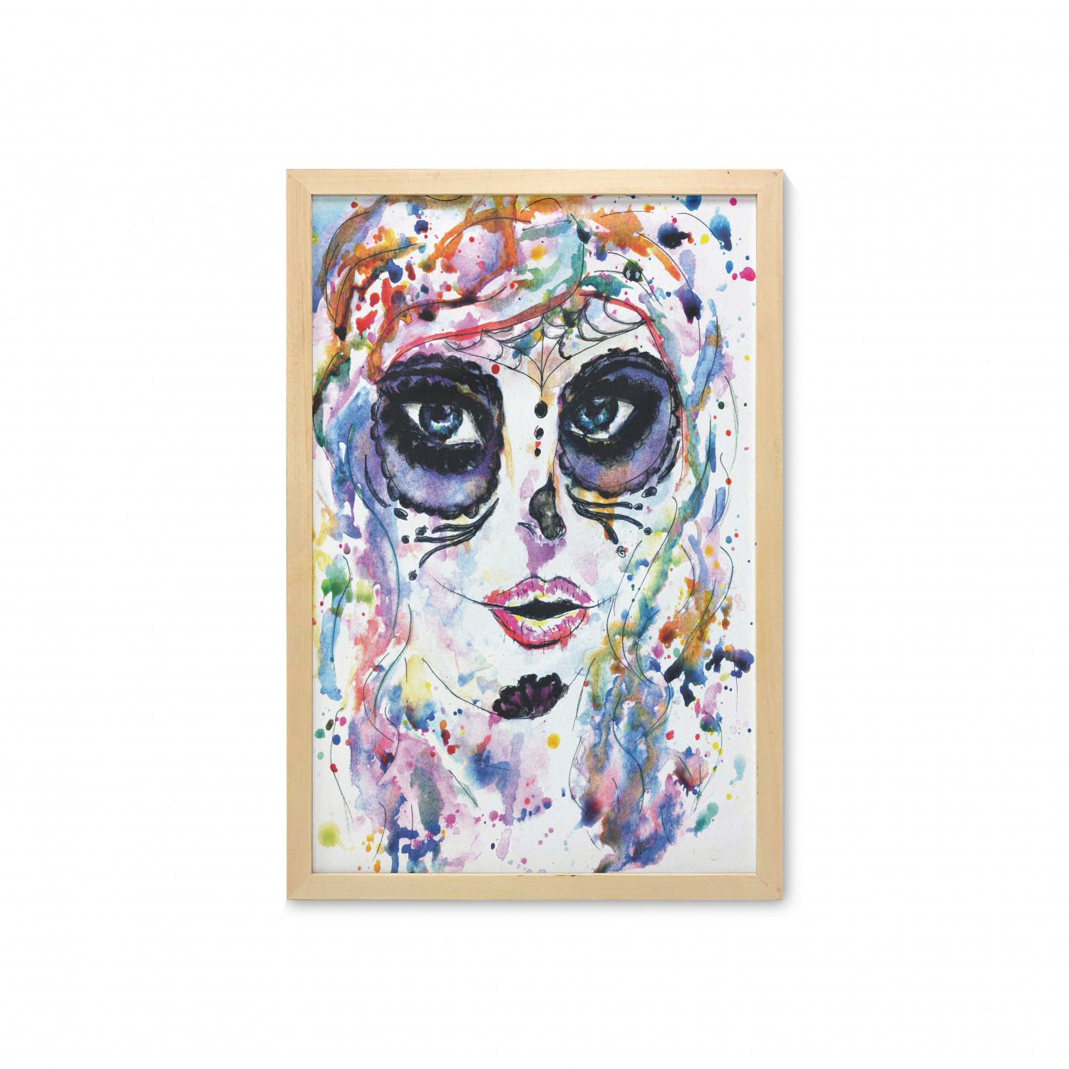 Ambesonne Sugar Skull Wall Art with Frame for Bathrooms Living Room Dorms - Picture 26 of 121