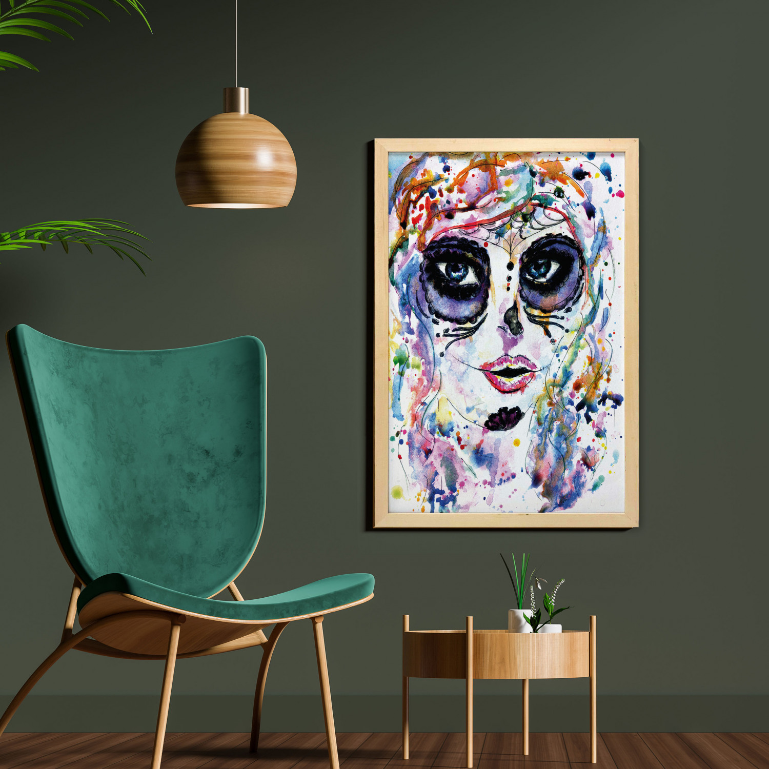 Ambesonne Sugar Skull Wall Art with Frame for Bathrooms Living Room Dorms - Picture 27 of 121