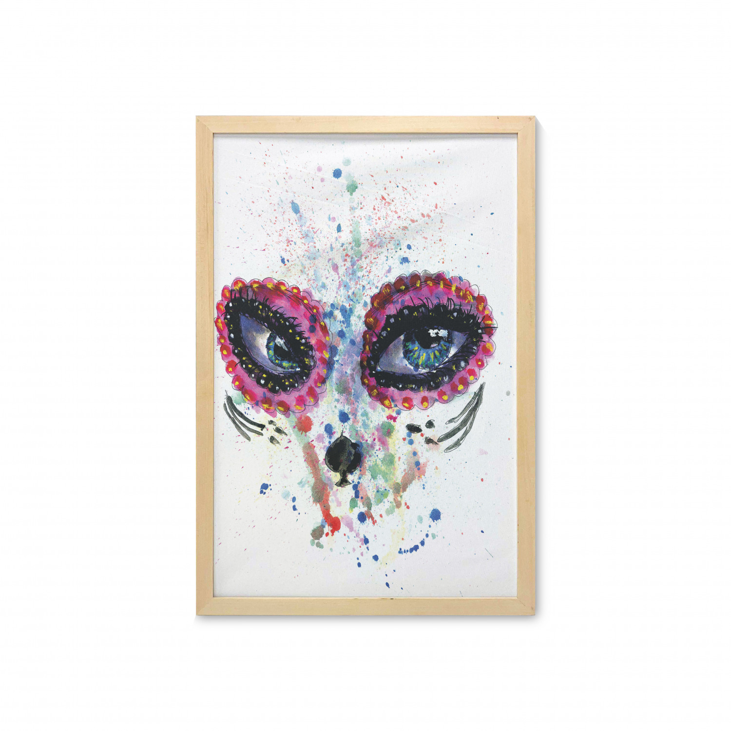 Ambesonne Sugar Skull Wall Art with Frame for Bathrooms Living Room Dorms - Picture 114 of 121