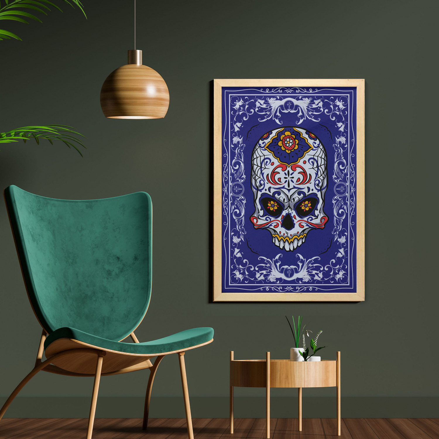 Ambesonne Sugar Skull Wall Art with Frame for Bathrooms Living Room Dorms - Picture 111 of 121