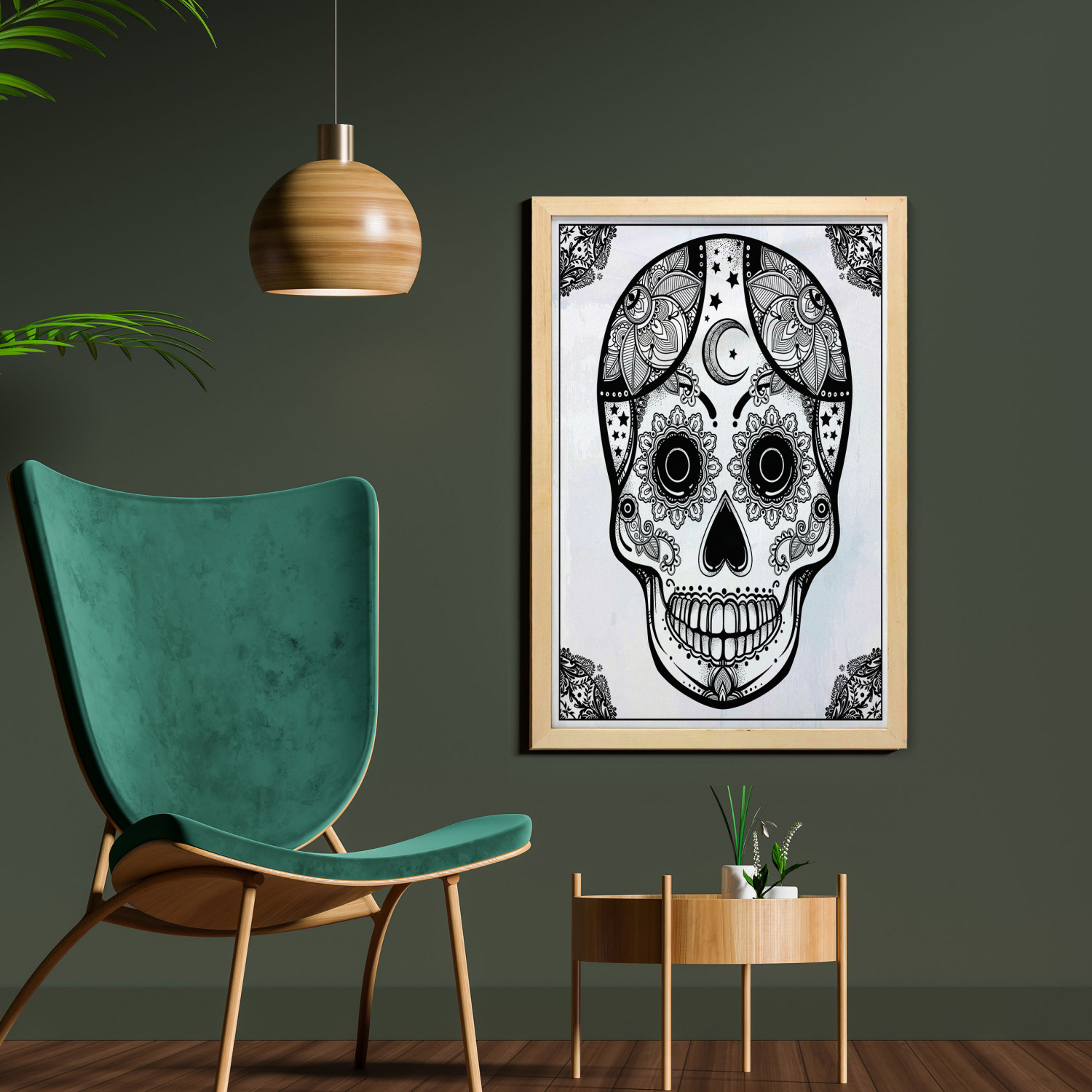 Ambesonne Sugar Skull Wall Art with Frame for Bathrooms Living Room Dorms - Picture 65 of 121