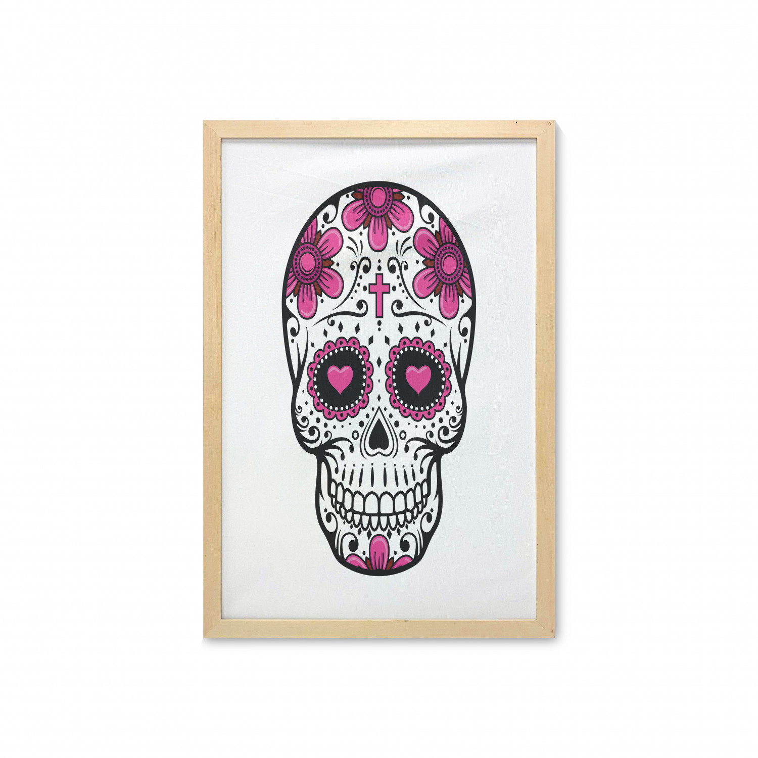 Ambesonne Sugar Skull Wall Art with Frame for Bathrooms Living Room Dorms - Picture 44 of 121