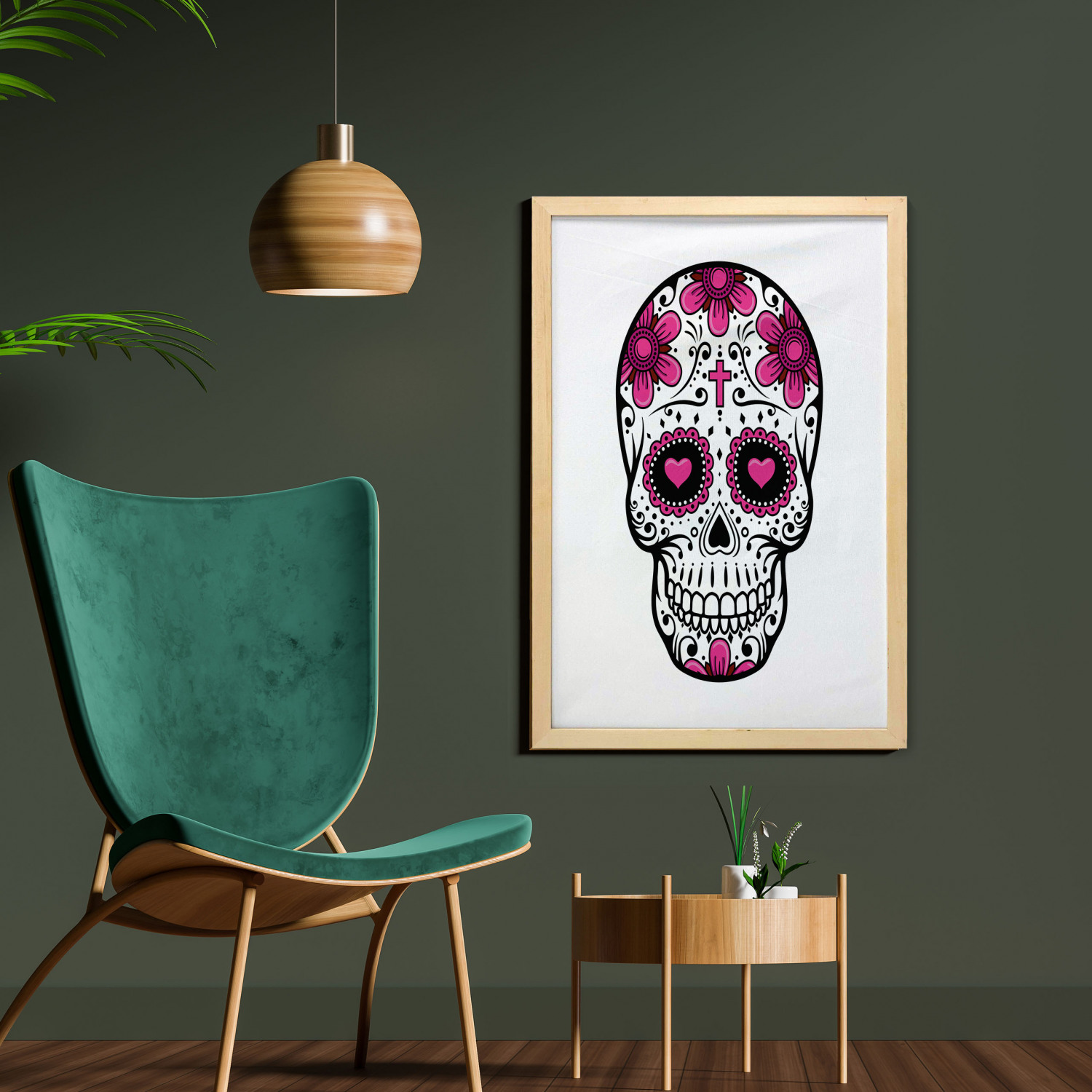 Ambesonne Sugar Skull Wall Art with Frame for Bathrooms Living Room Dorms - Picture 45 of 121