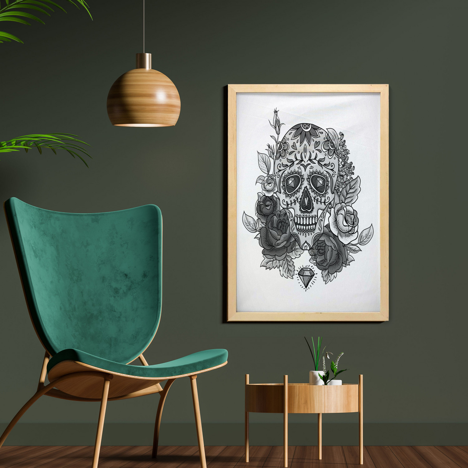 Ambesonne Sugar Skull Wall Art with Frame for Bathrooms Living Room Dorms - Picture 109 of 121