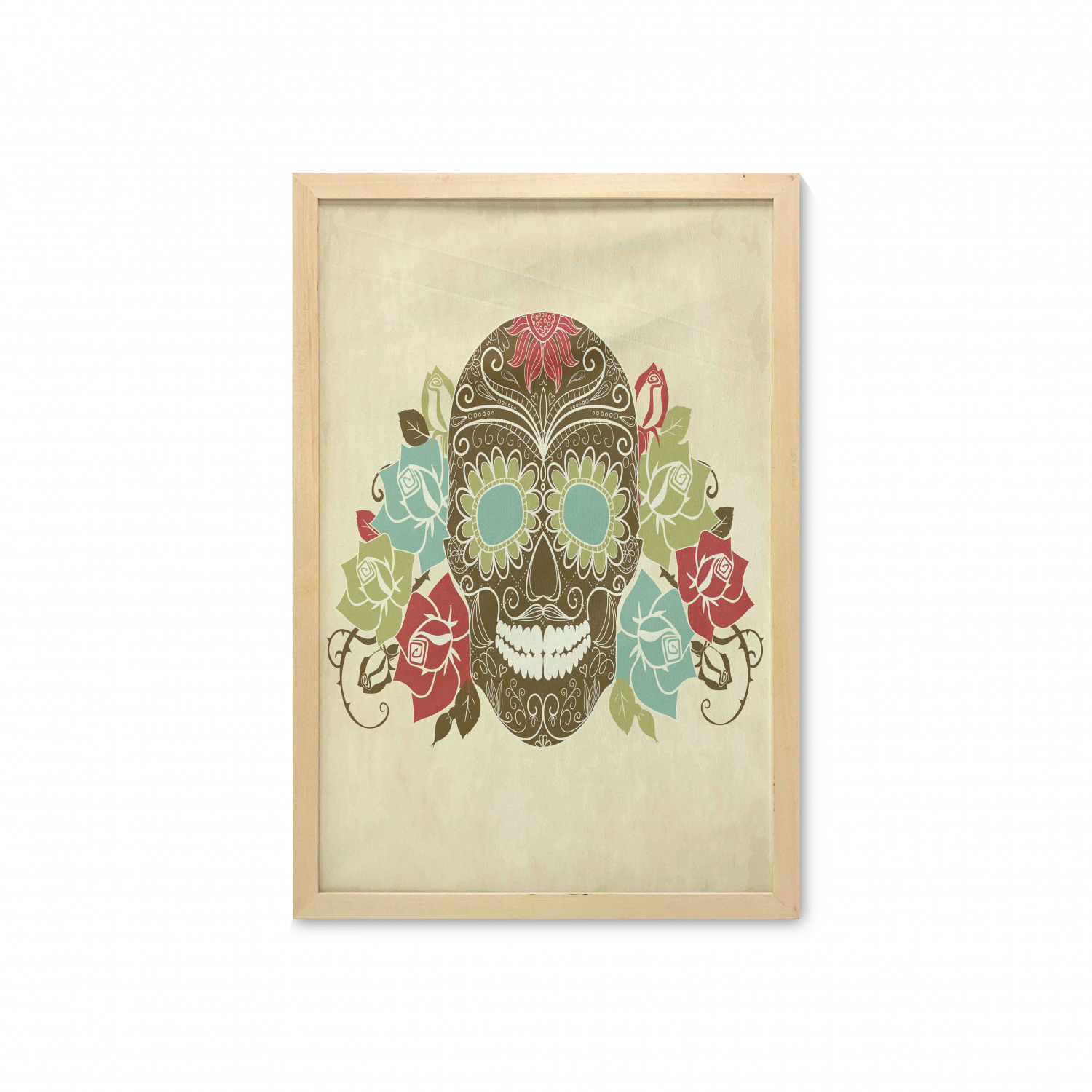 Ambesonne Sugar Skull Wall Art with Frame for Bathrooms Living Room Dorms - Picture 118 of 121
