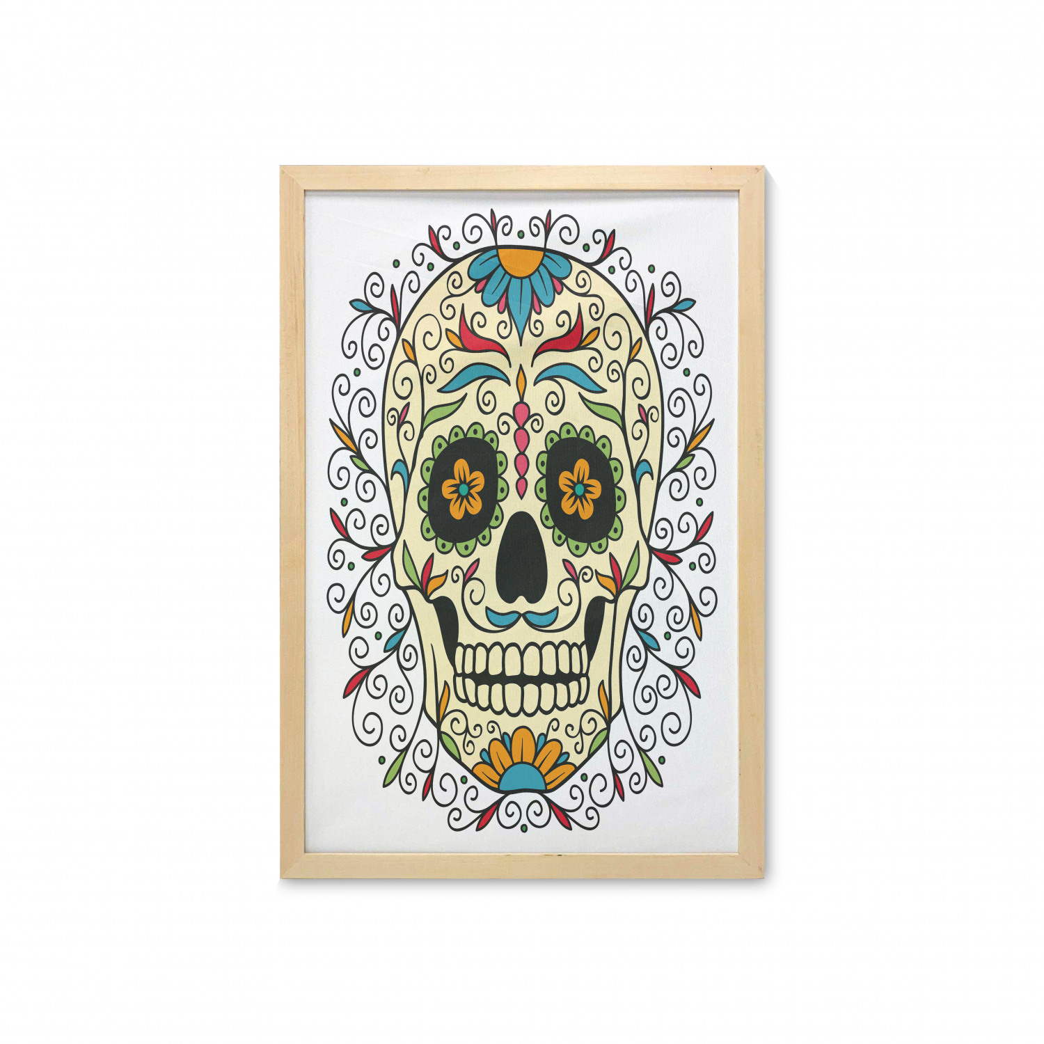 Ambesonne Sugar Skull Wall Art with Frame for Bathrooms Living Room Dorms - Picture 12 of 121