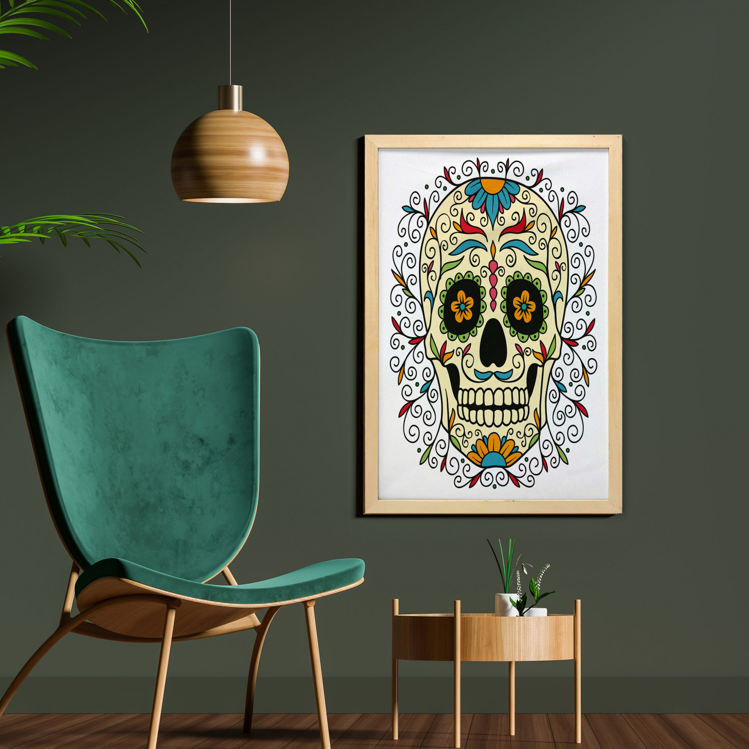 Ambesonne Sugar Skull Wall Art with Frame for Bathrooms Living Room Dorms - Picture 13 of 121
