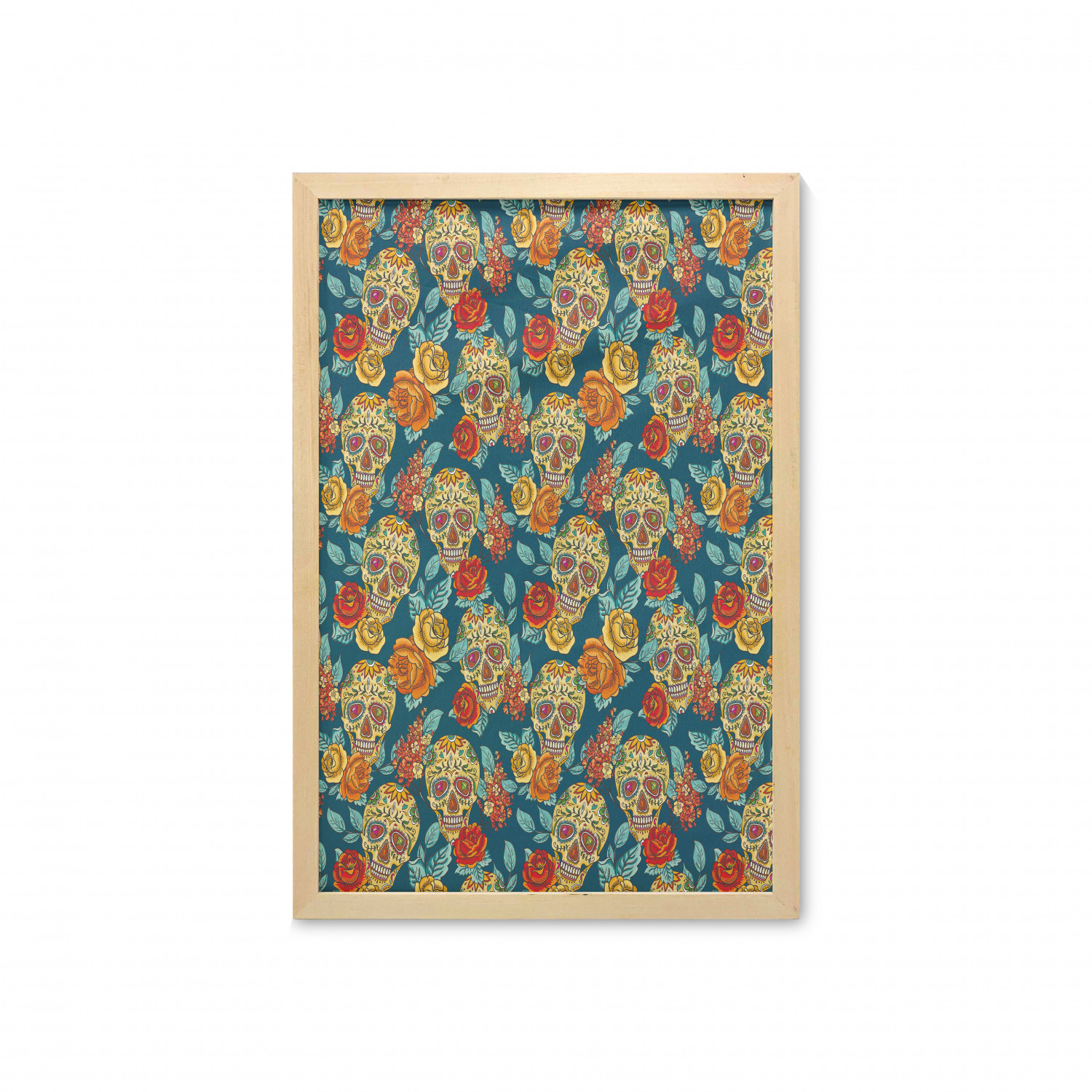 Ambesonne Sugar Skull Wall Art with Frame for Bathrooms Living Room Dorms - Picture 36 of 121