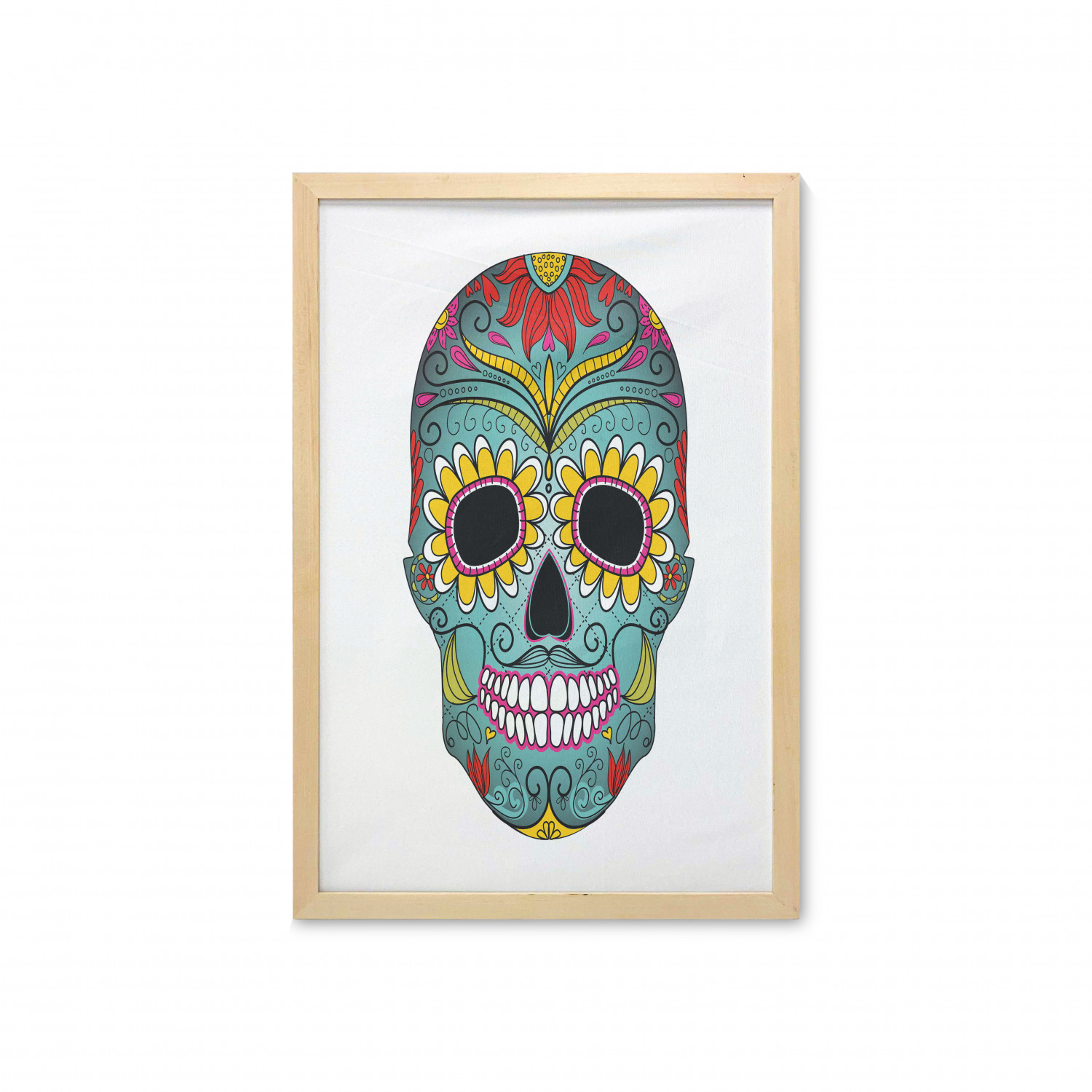 Ambesonne Sugar Skull Wall Art with Frame for Bathrooms Living Room Dorms - Picture 46 of 121