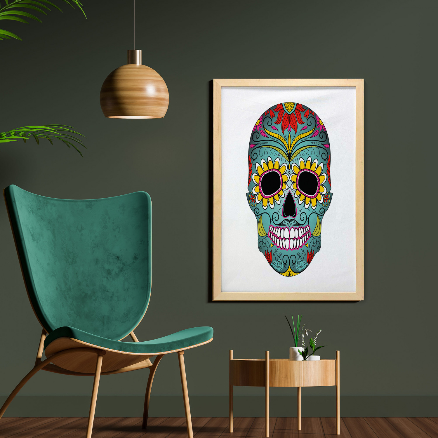 Ambesonne Sugar Skull Wall Art with Frame for Bathrooms Living Room Dorms - Picture 47 of 121