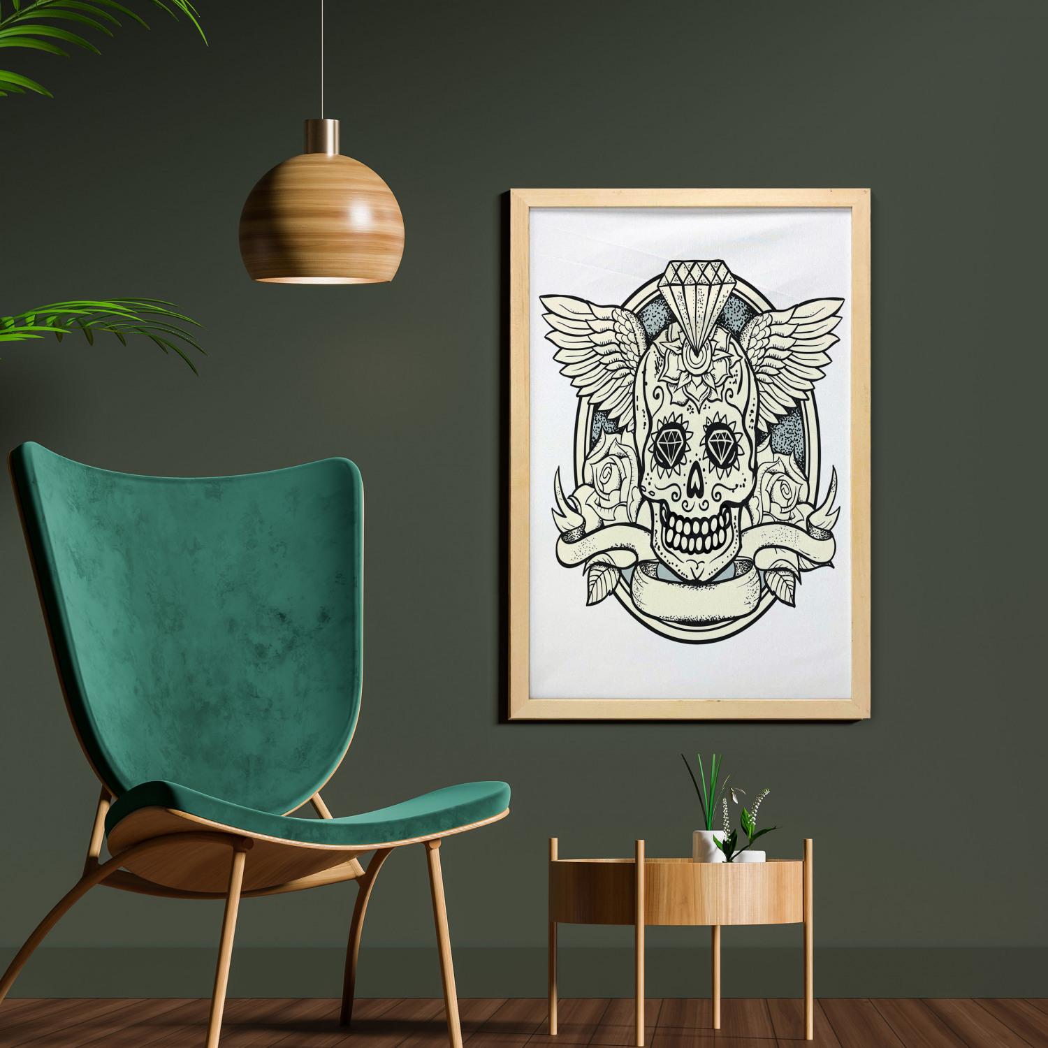 Ambesonne Sugar Skull Wall Art with Frame for Bathrooms Living Room Dorms - Picture 11 of 121