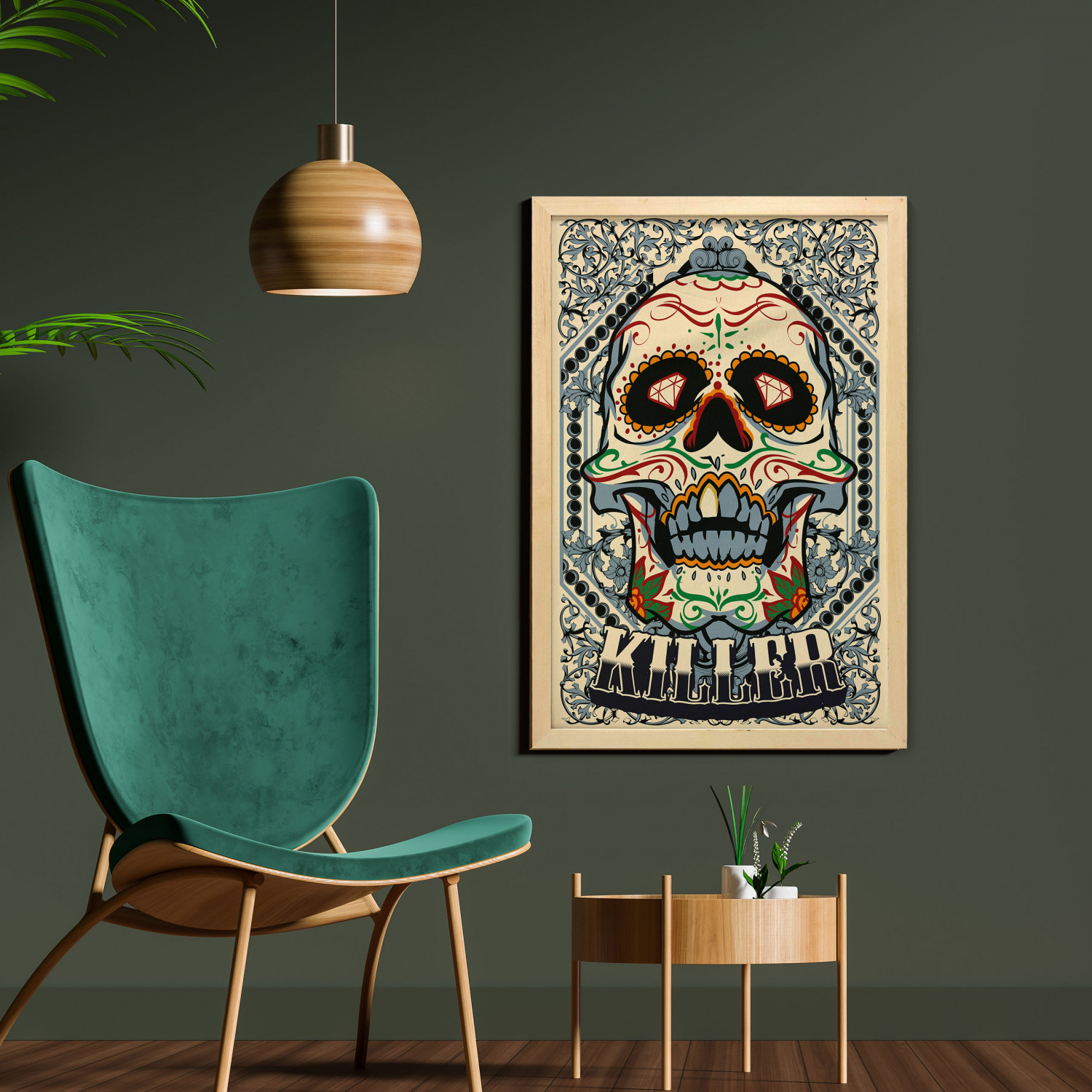 Ambesonne Sugar Skull Wall Art with Frame for Bathrooms Living Room Dorms - Picture 61 of 121