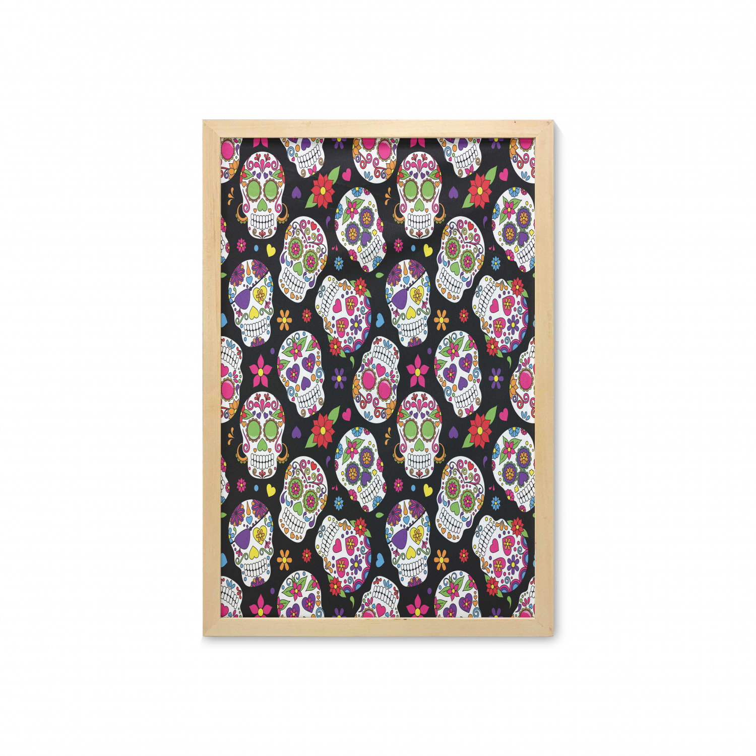 Ambesonne Sugar Skull Wall Art with Frame for Bathrooms Living Room Dorms - Picture 96 of 121