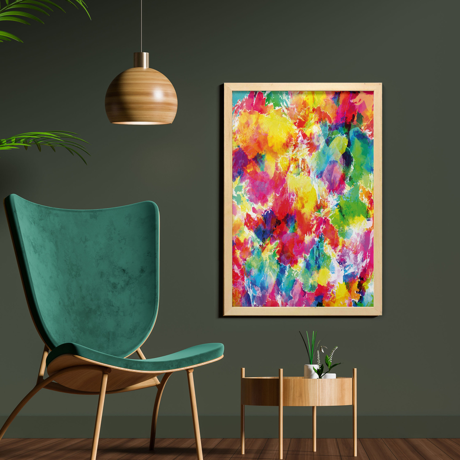 Ambesonne Pastel Tone Wall Art with Frame for Bathrooms Living Room Dorms