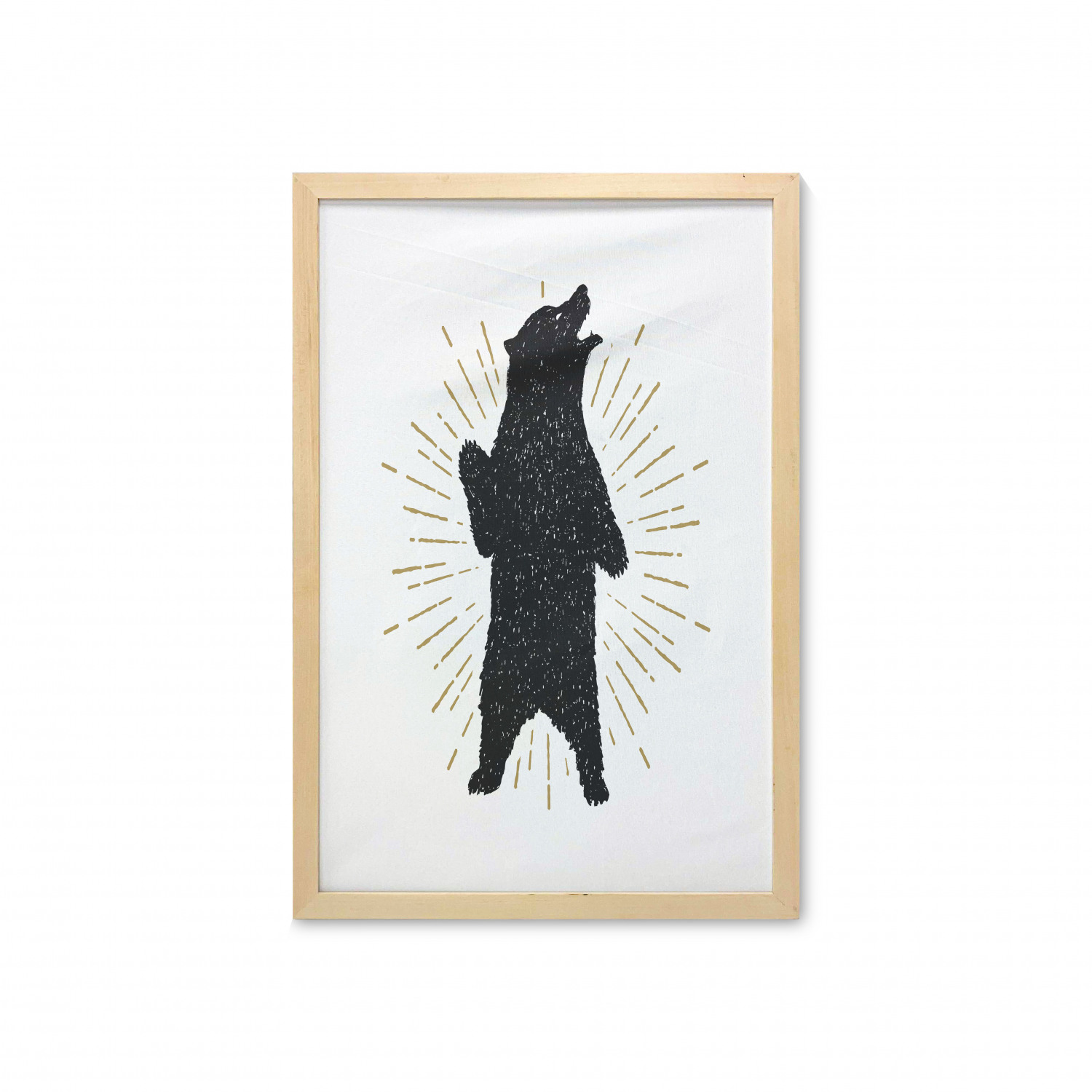 Ambesonne Bear Pattern Wall Art with Frame for Bathrooms Living Room Dorms - Picture 100 of 121