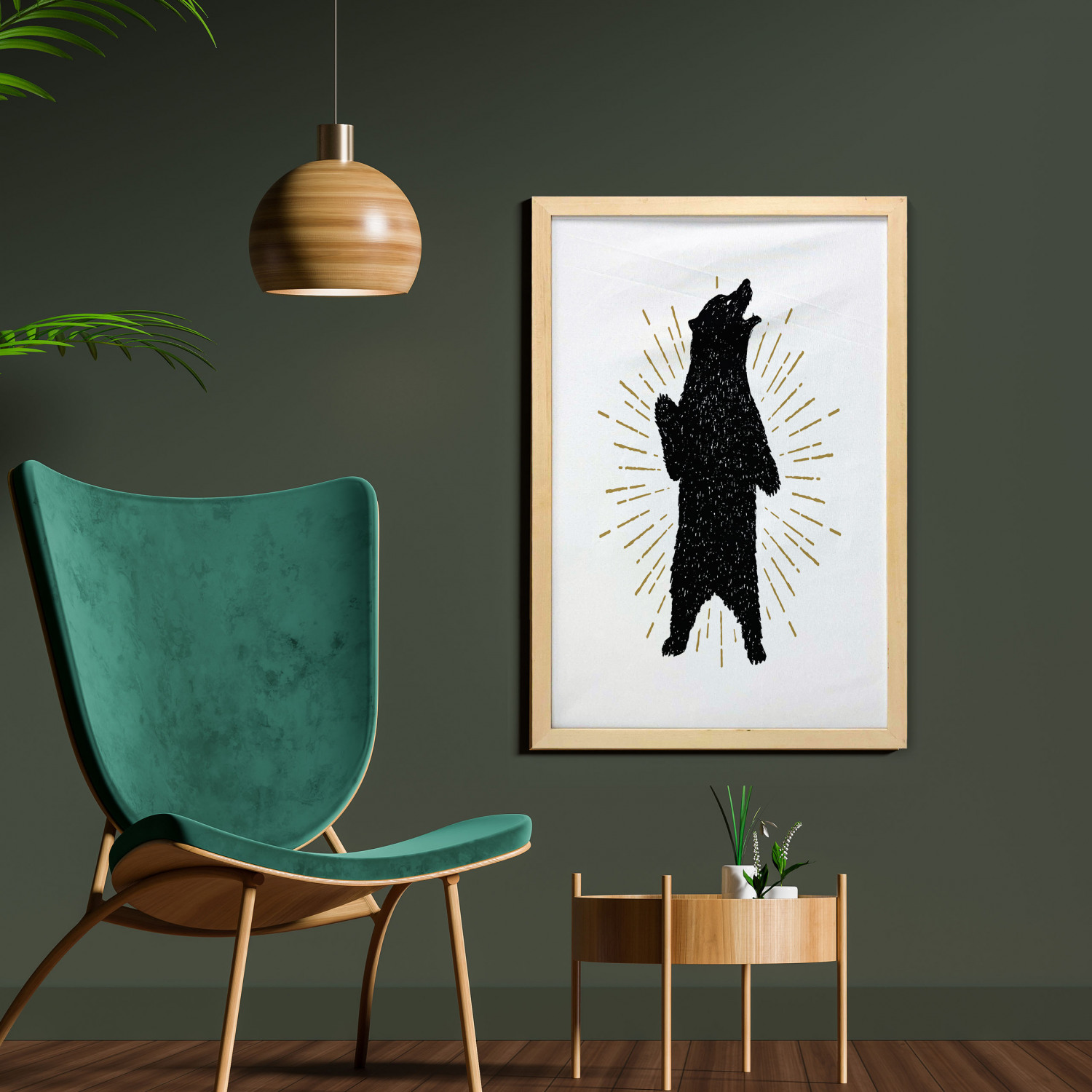 Ambesonne Bear Pattern Wall Art with Frame for Bathrooms Living Room Dorms - Picture 101 of 121