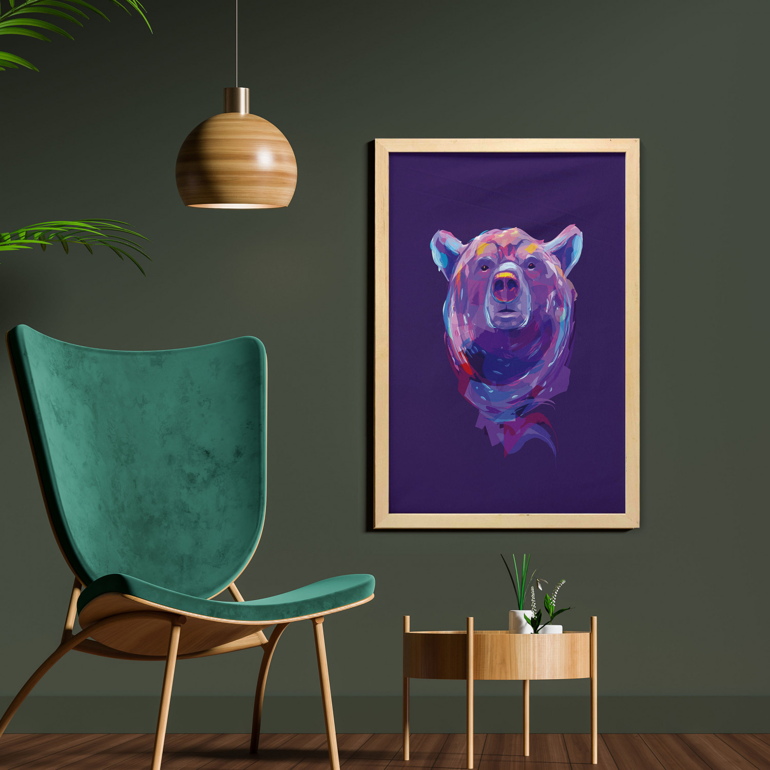 Ambesonne Bear Pattern Wall Art with Frame for Bathrooms Living Room Dorms - Picture 79 of 121